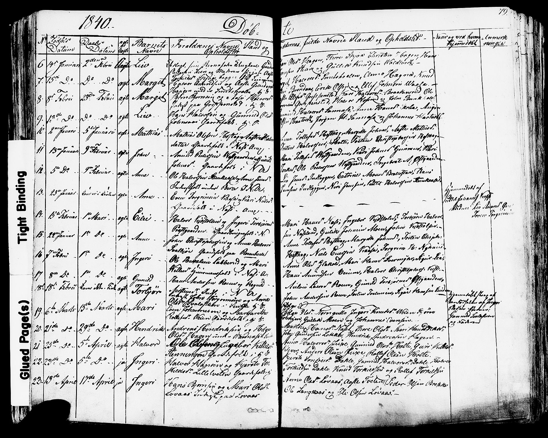 Sauherad kirkebøker, SAKO/A-298/F/Fa/L0006: Parish register (official) no. I 6, 1827-1850, p. 79