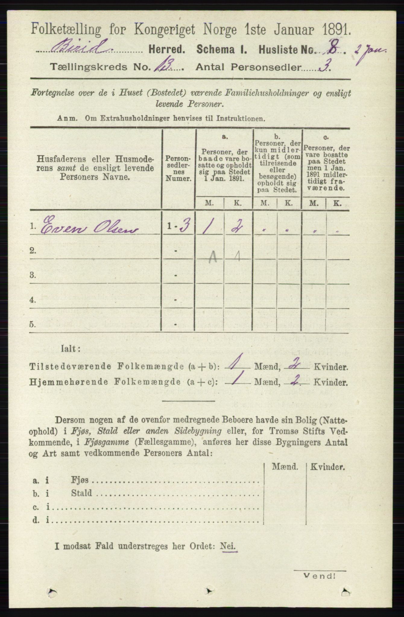 RA, 1891 census for 0525 Biri, 1891, p. 5256