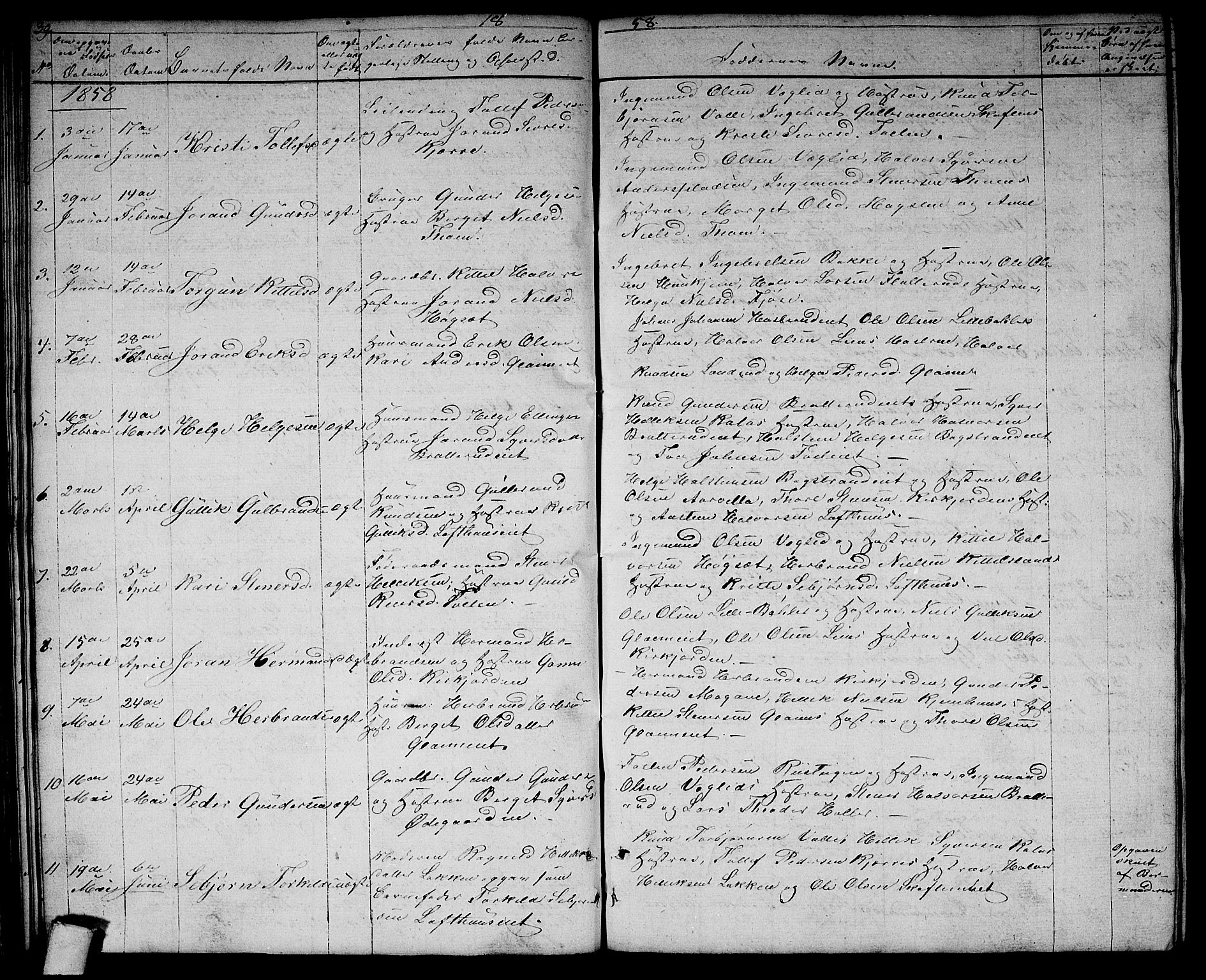 Rollag kirkebøker, SAKO/A-240/G/Gb/L0001: Parish register (copy) no. II 1, 1836-1877, p. 39