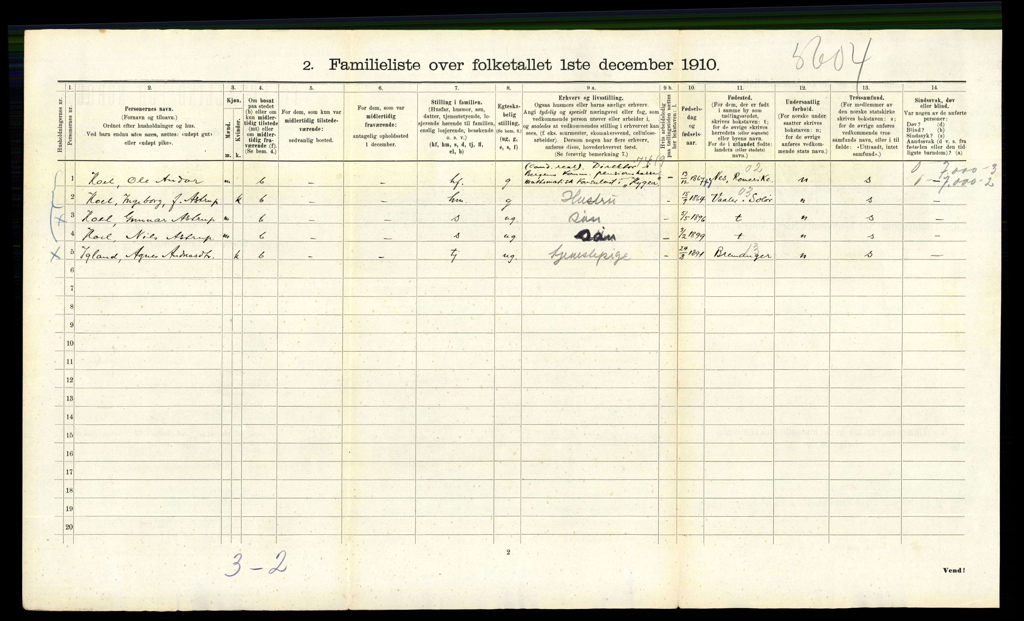 RA, 1910 census for Bergen, 1910, p. 6782