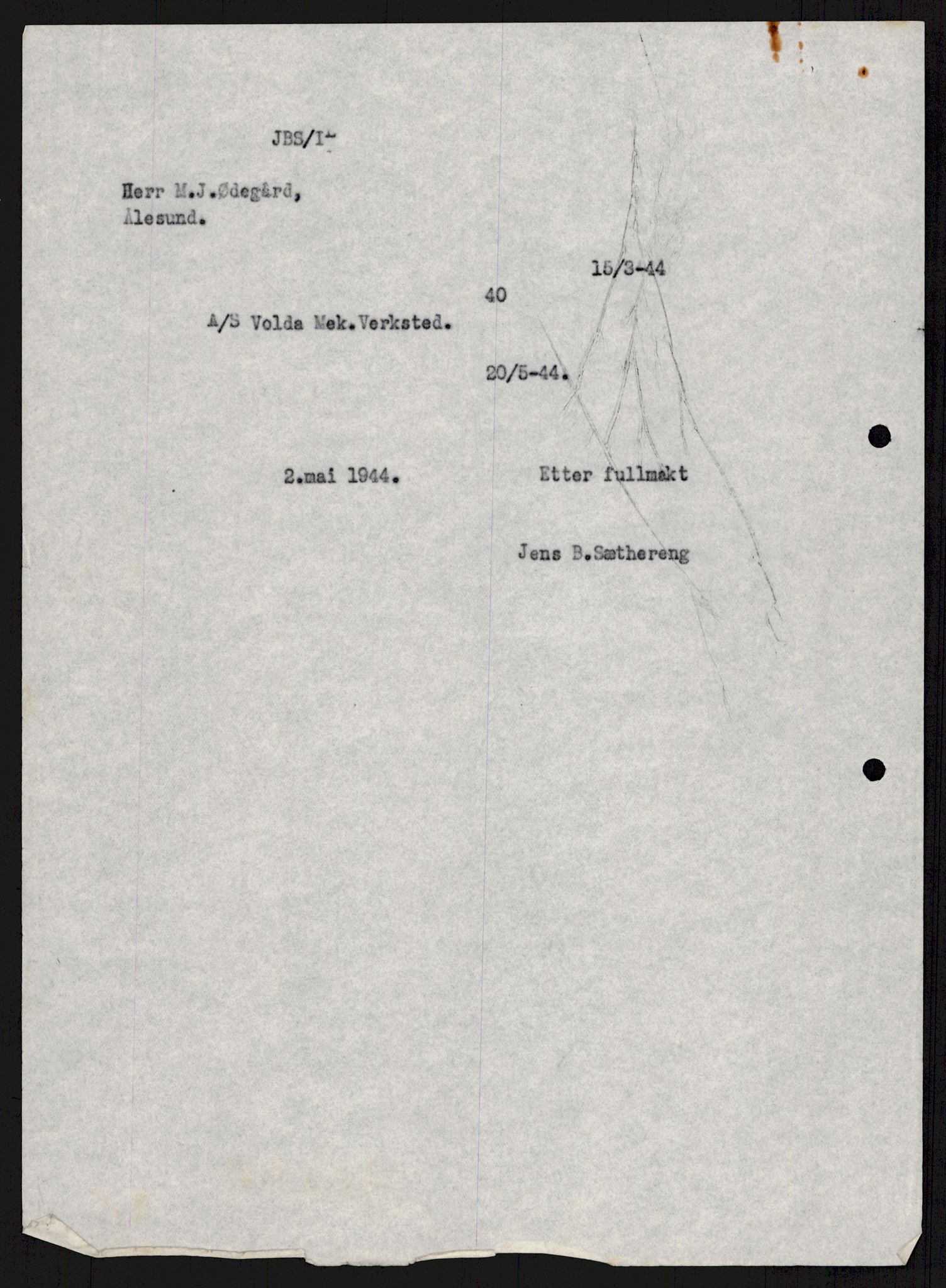 Direktoratet for industriforsyning, Sekretariatet, AV/RA-S-4153/D/Df/L0055: 9. Metallkontoret, 1940-1945, p. 199