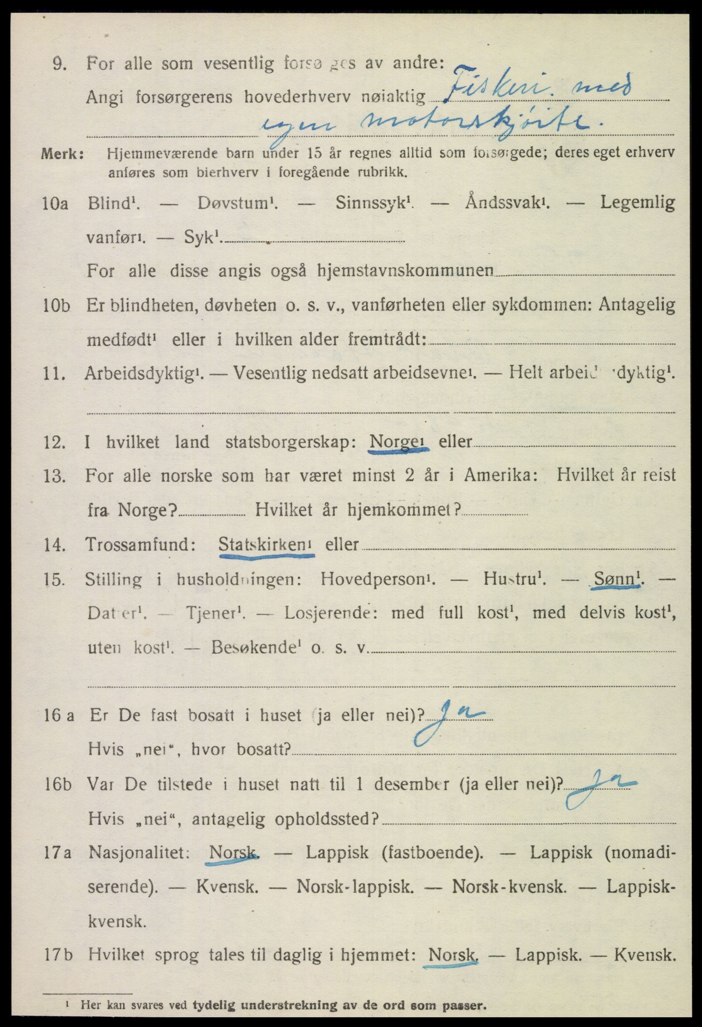 SAT, 1920 census for Vikna, 1920, p. 6446