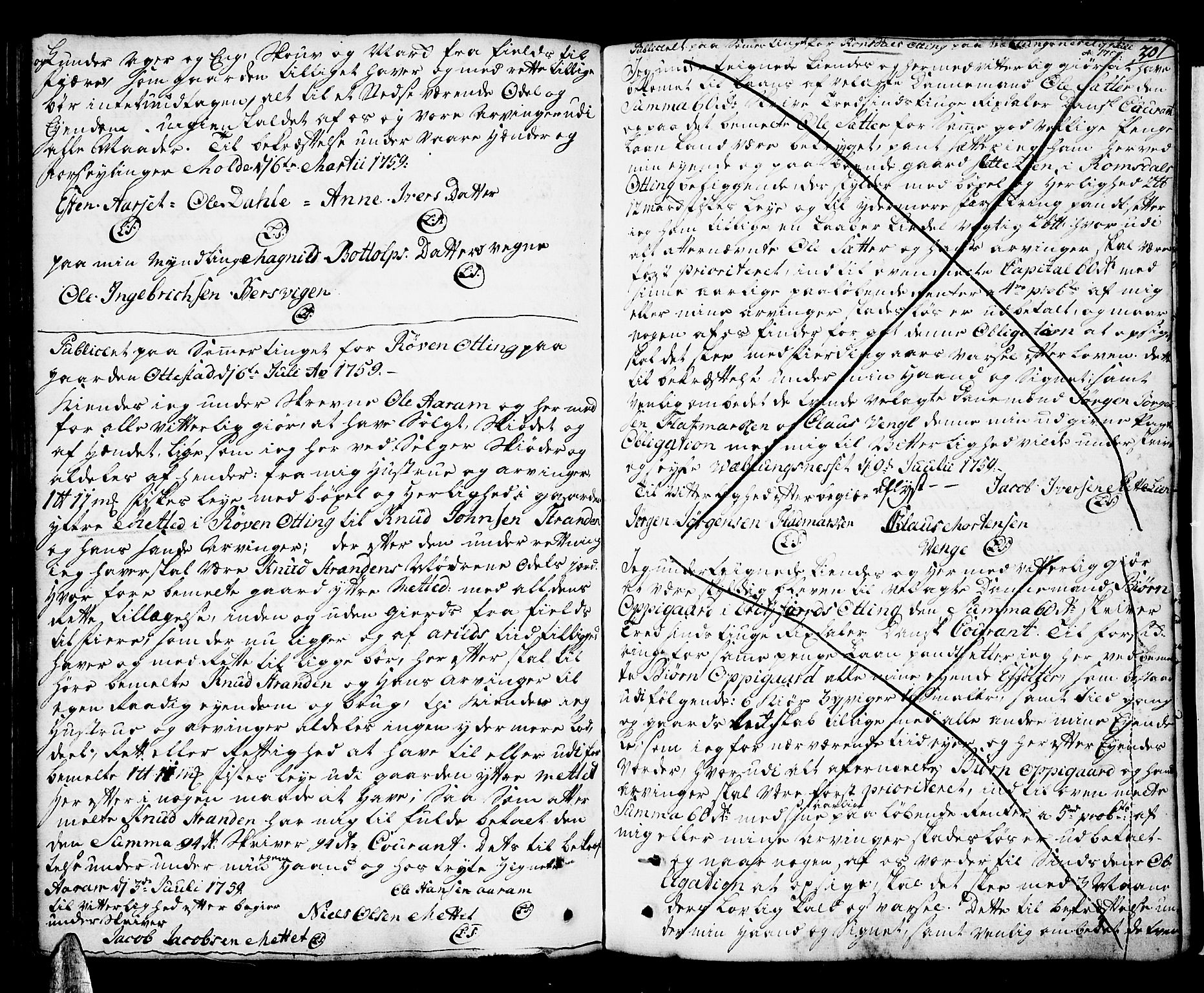 Romsdal sorenskriveri, SAT/A-4149/1/2/2C/L0003: Mortgage book no. 3, 1747-1767, p. 201