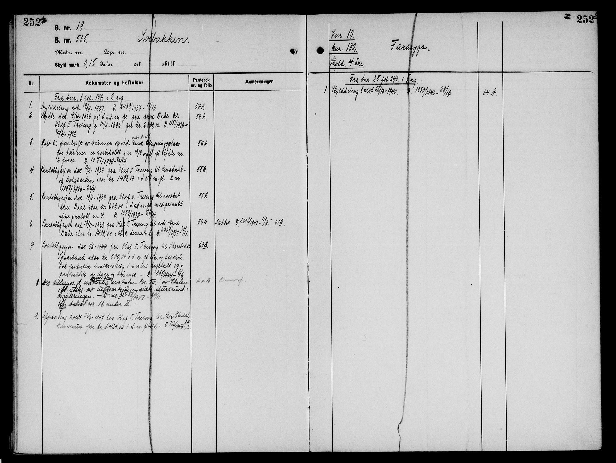 Sør-Østerdal sorenskriveri, AV/SAH-TING-018/H/Ha/Had/L0063: Mortgage register no. 6, 1850-1950, p. 252