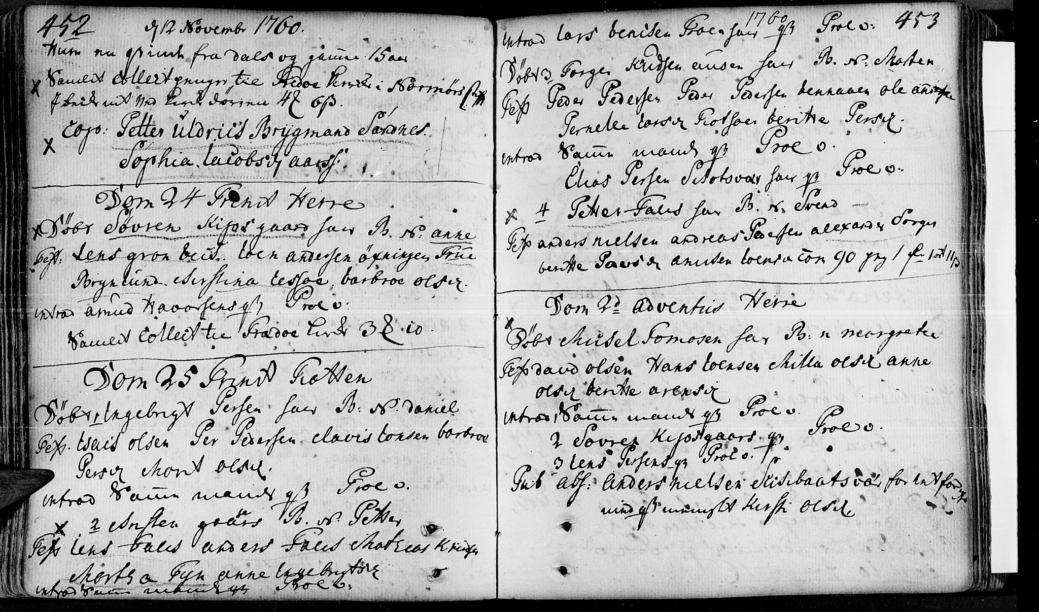 Ministerialprotokoller, klokkerbøker og fødselsregistre - Nordland, AV/SAT-A-1459/830/L0434: Parish register (official) no. 830A03, 1737-1767, p. 452-453