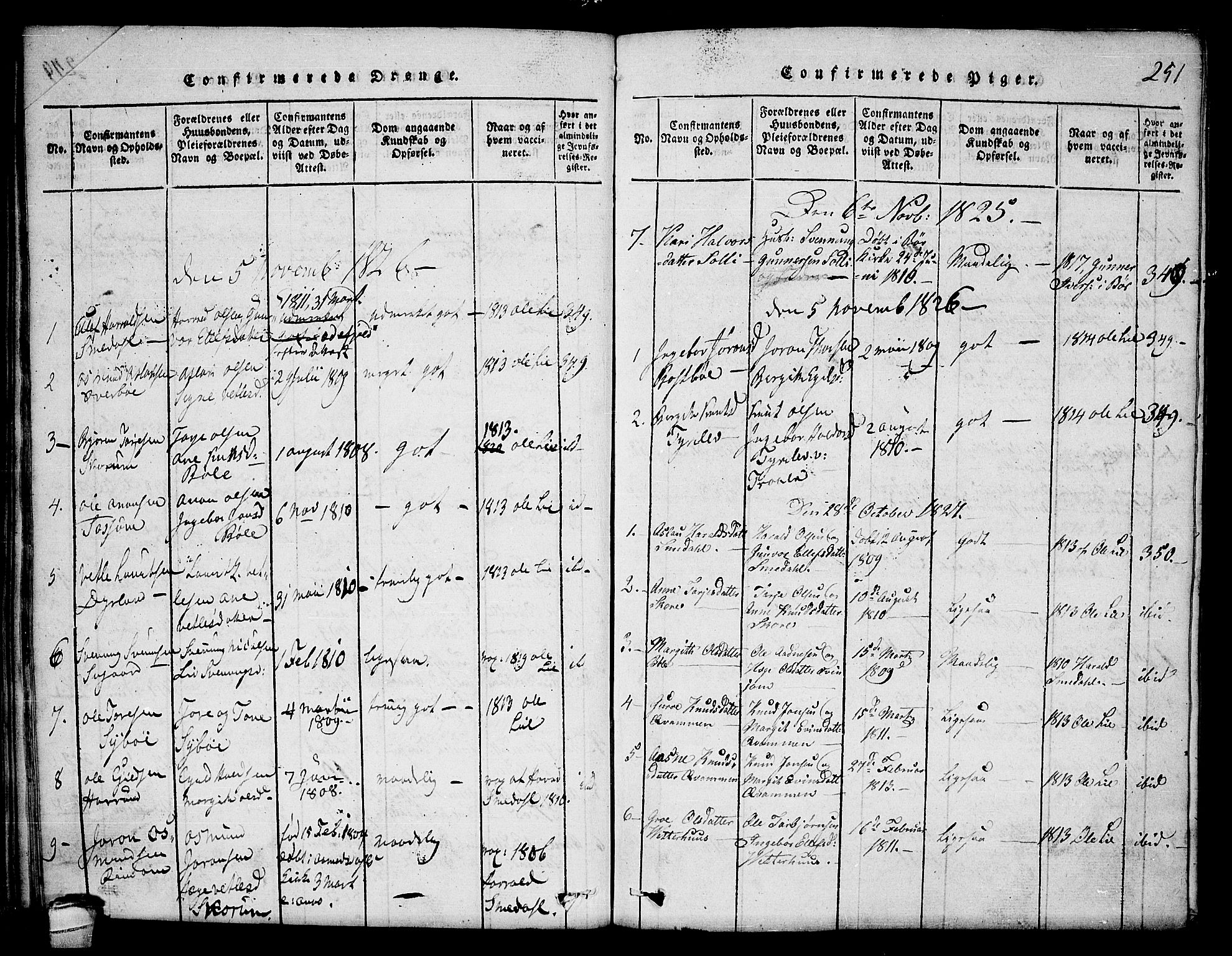 Seljord kirkebøker, SAKO/A-20/F/Fc/L0001: Parish register (official) no. III 1, 1815-1831, p. 251
