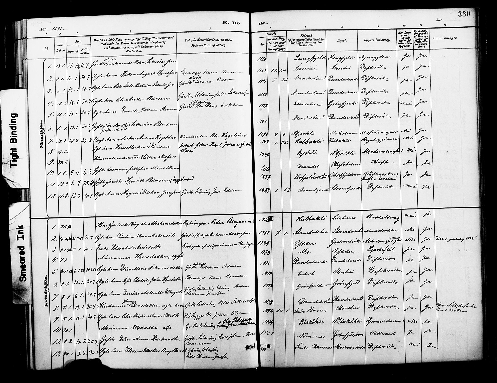 Ministerialprotokoller, klokkerbøker og fødselsregistre - Nordland, SAT/A-1459/827/L0421: Parish register (copy) no. 827C10, 1887-1906, p. 330