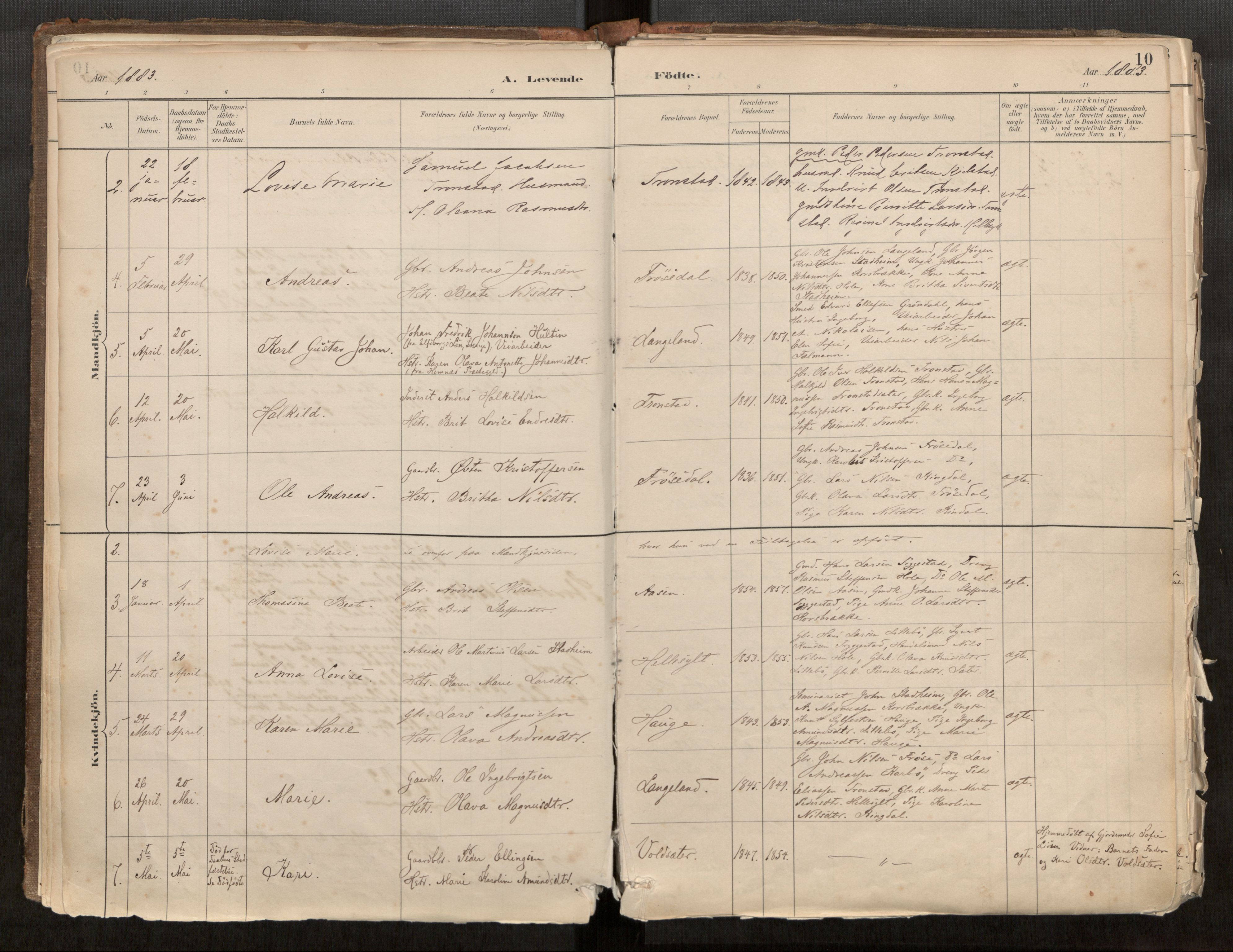 Sunnylven sokneprestkontor, AV/SAT-A-1007: Parish register (official) no. 517A08, 1882-1939, p. 10