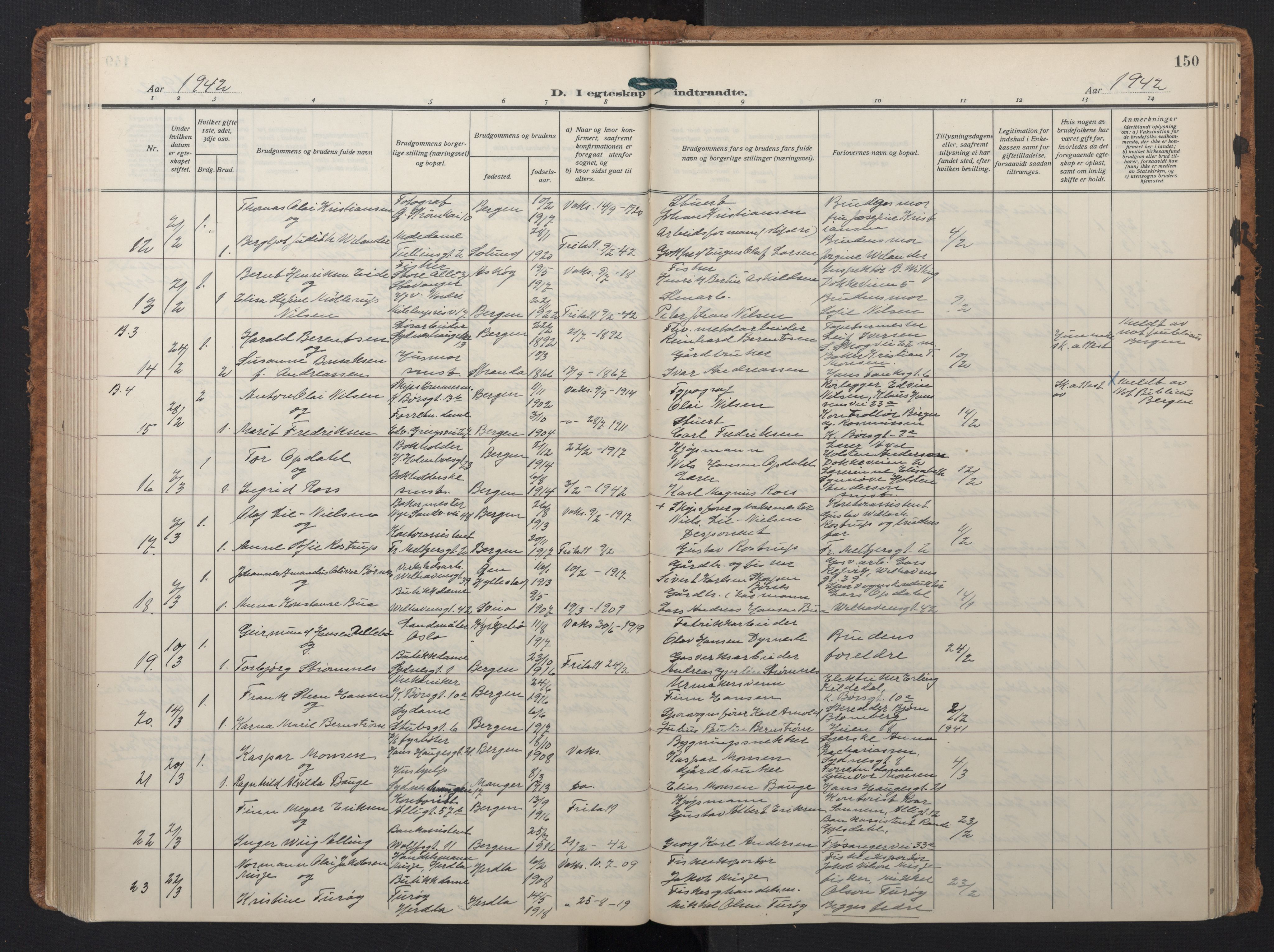 Johanneskirken sokneprestembete, AV/SAB-A-76001/H/Hab: Parish register (copy) no. C 3, 1929-1949, p. 149b-150a