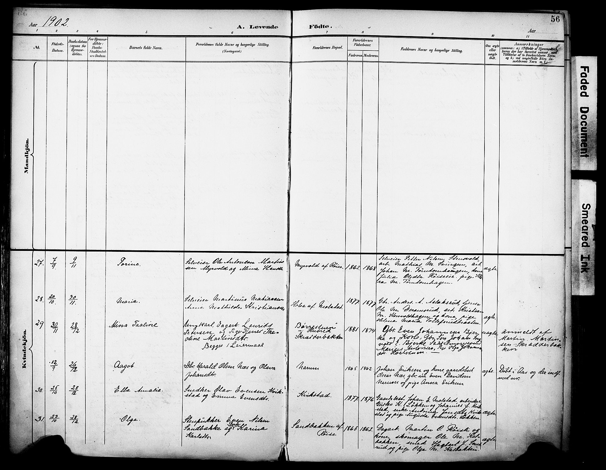 Vestre Toten prestekontor, SAH/PREST-108/H/Ha/Haa/L0013: Parish register (official) no. 13, 1895-1911, p. 56