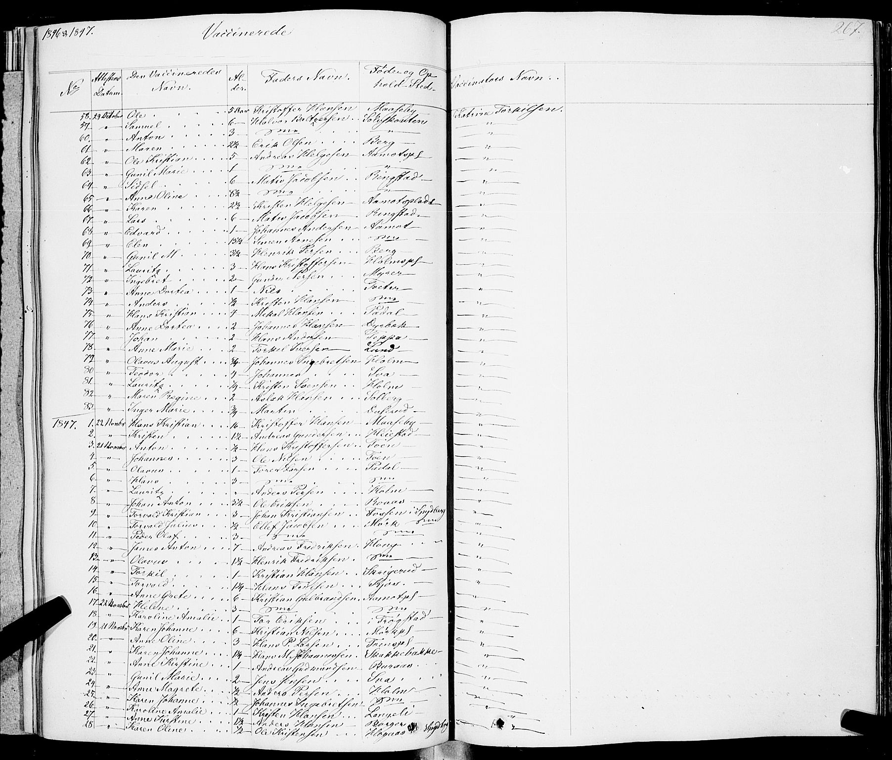 Skiptvet prestekontor Kirkebøker, AV/SAO-A-20009/F/Fa/L0006: Parish register (official) no. 6, 1839-1860, p. 267