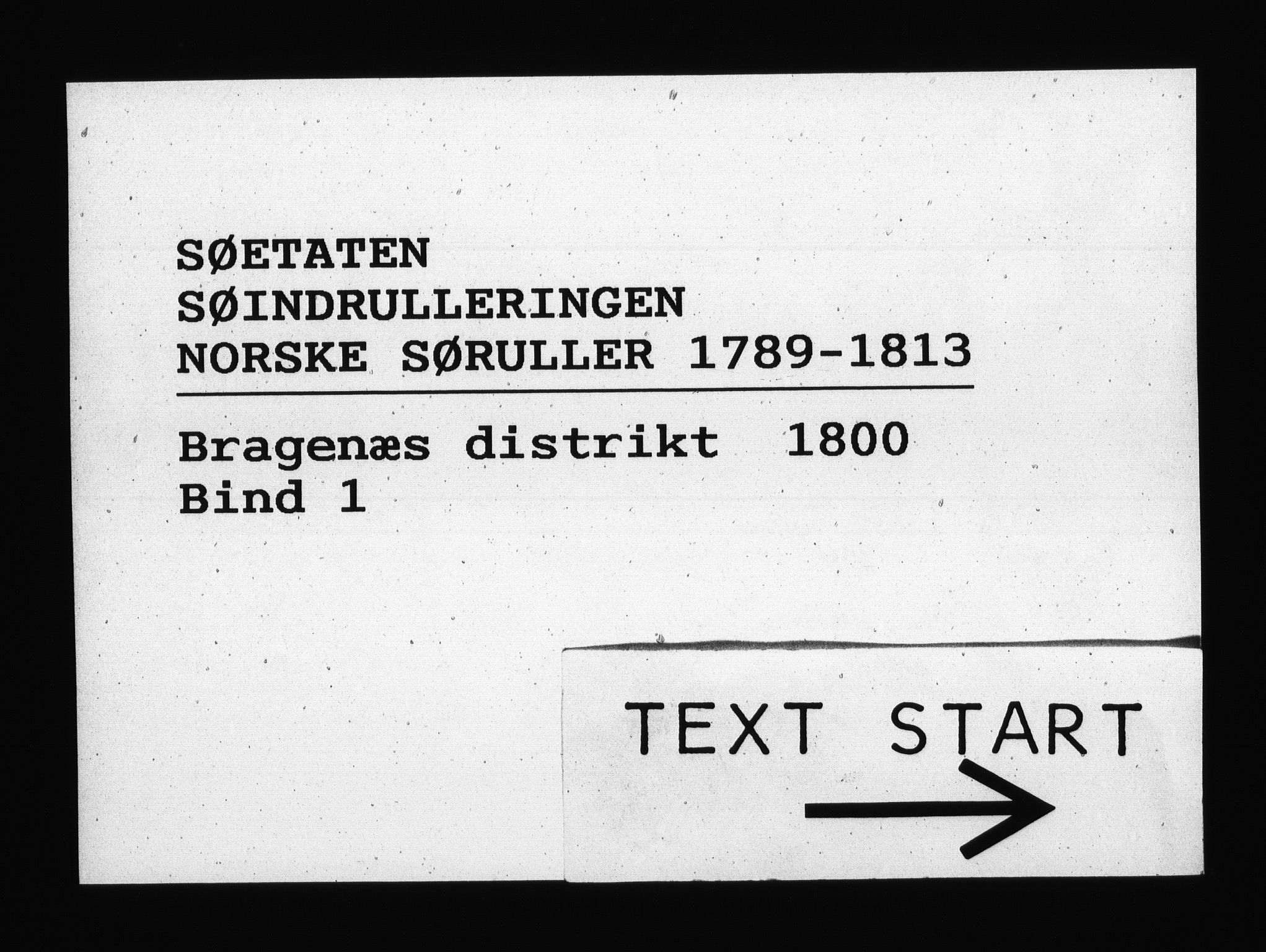 Sjøetaten, RA/EA-3110/F/L0128: Bragernes distrikt, bind 1, 1800