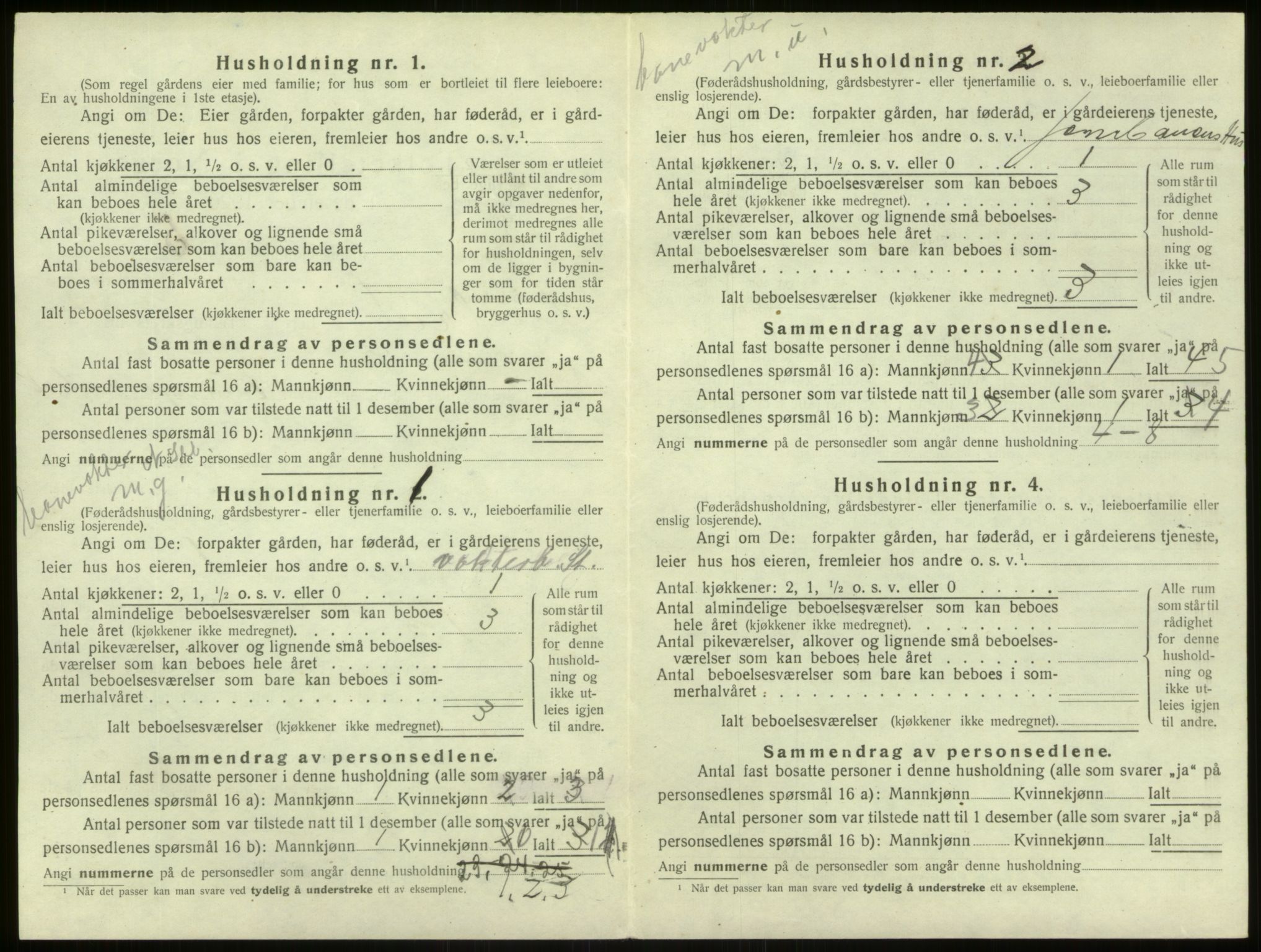 SAB, 1920 census for Aurland, 1920, p. 570