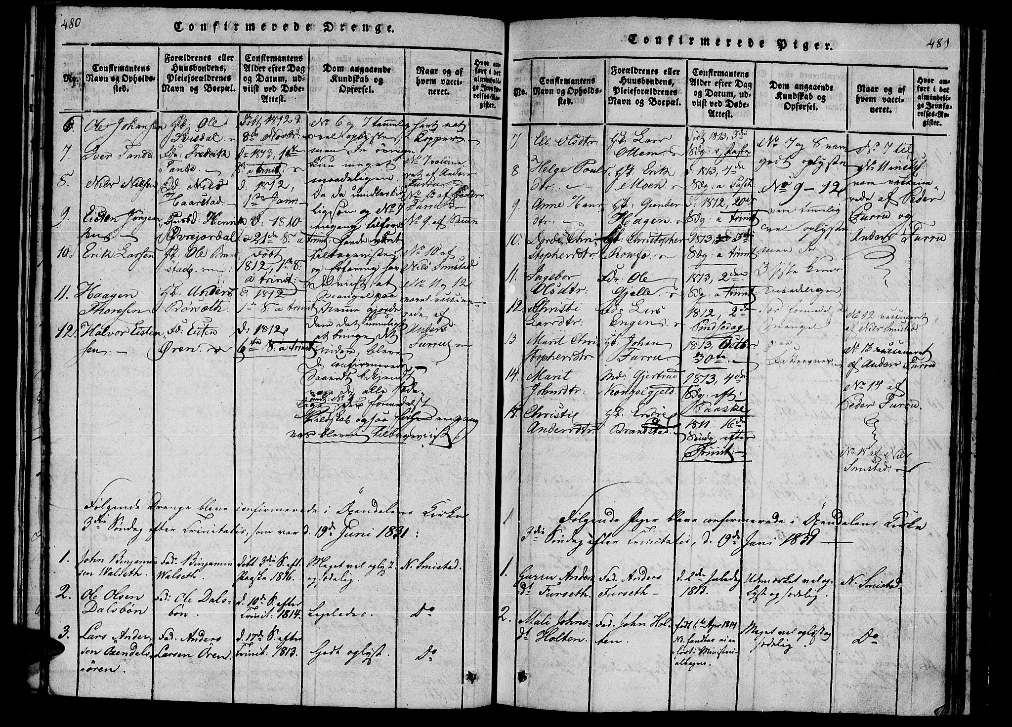 Ministerialprotokoller, klokkerbøker og fødselsregistre - Møre og Romsdal, SAT/A-1454/590/L1009: Parish register (official) no. 590A03 /1, 1819-1832, p. 480-481