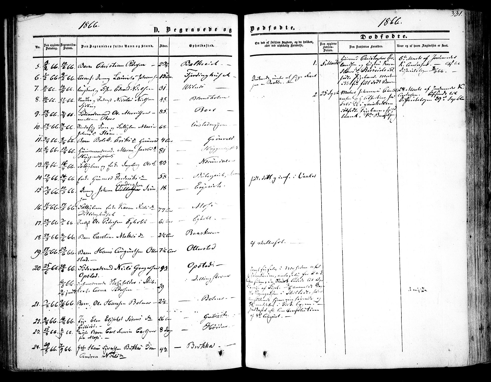 Rygge prestekontor Kirkebøker, SAO/A-10084b/F/Fa/L0005: Parish register (official) no. 5, 1852-1871, p. 331