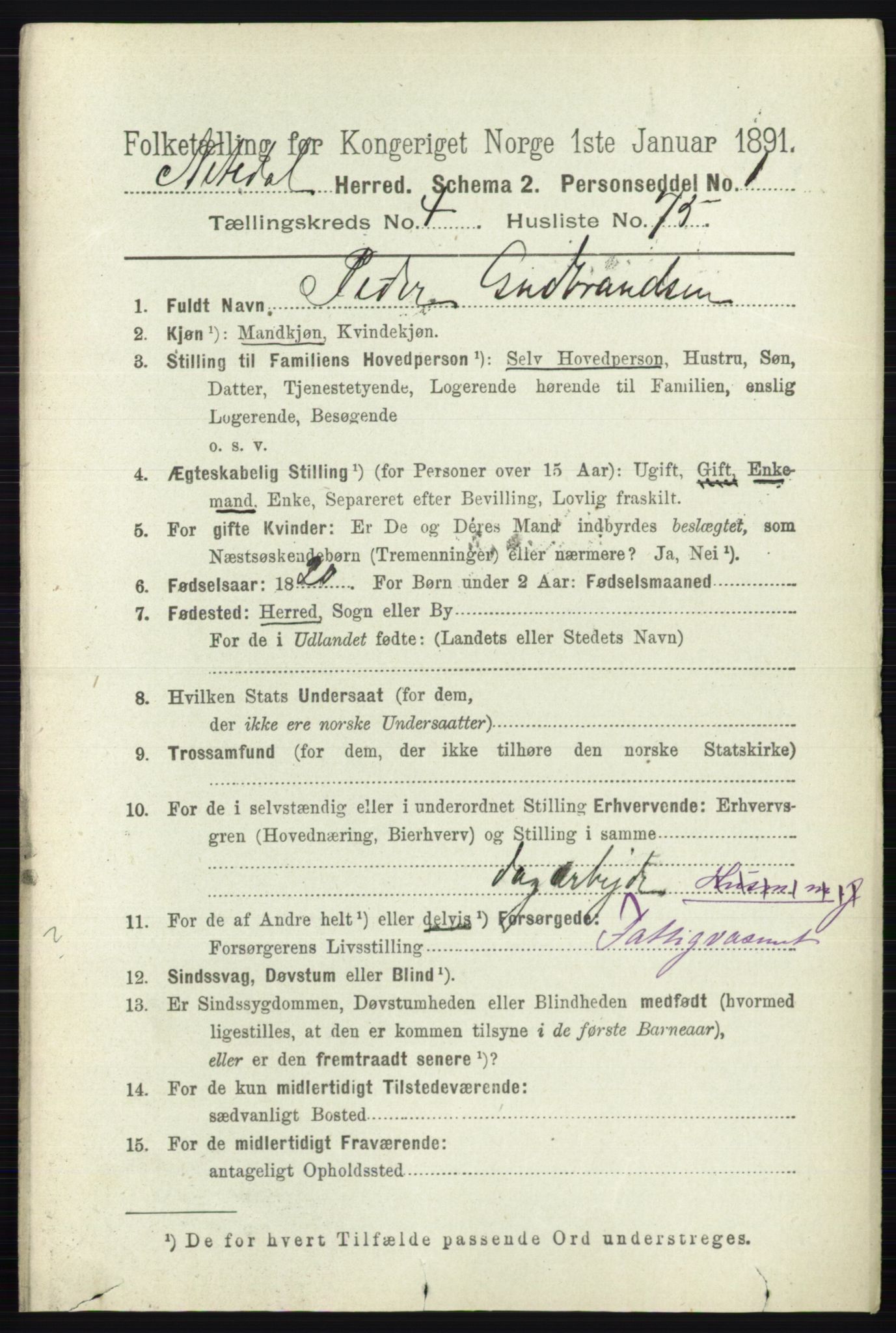 RA, 1891 census for 0233 Nittedal, 1891, p. 2104