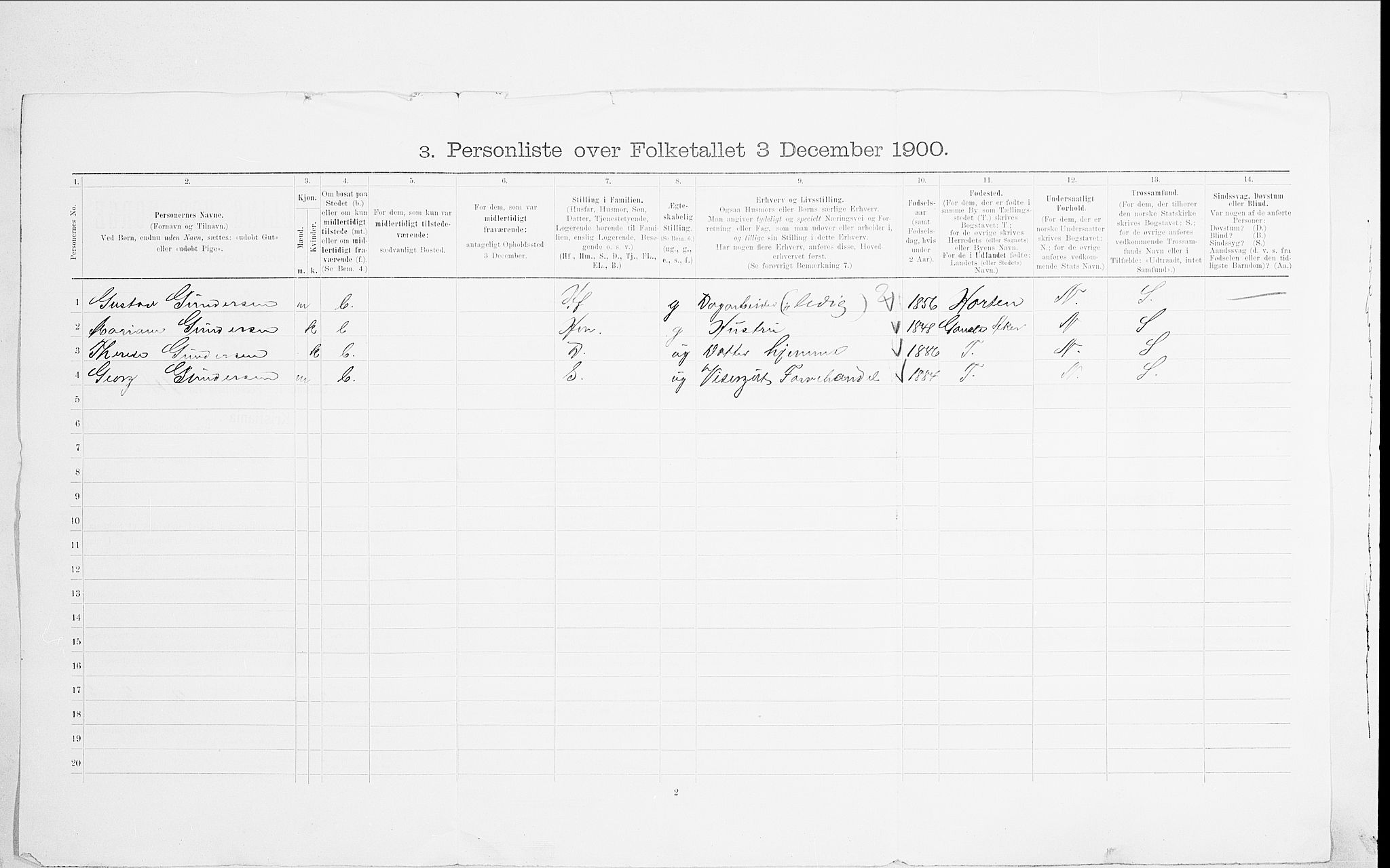 SAO, 1900 census for Kristiania, 1900, p. 103338