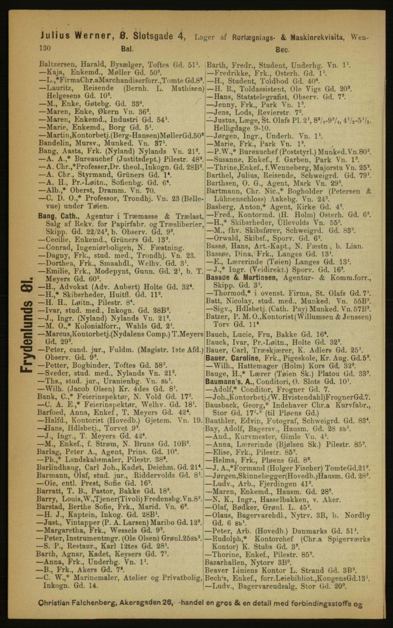 Kristiania/Oslo adressebok, PUBL/-, 1891, p. 130