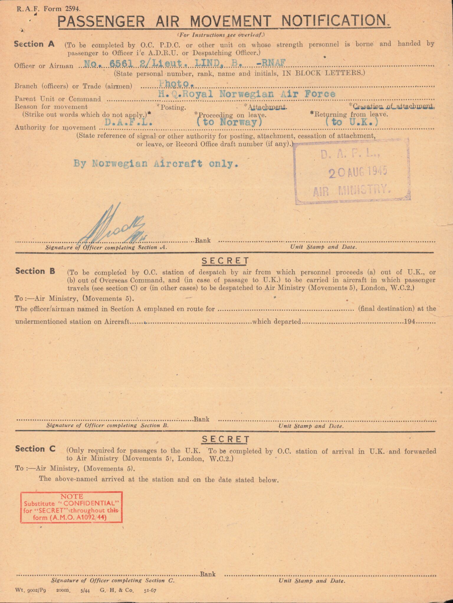 Forsvaret, Forsvarets overkommando/Luftforsvarsstaben, AV/RA-RAFA-4079/P/Pa/L0013: Personellmapper, 1905, p. 412