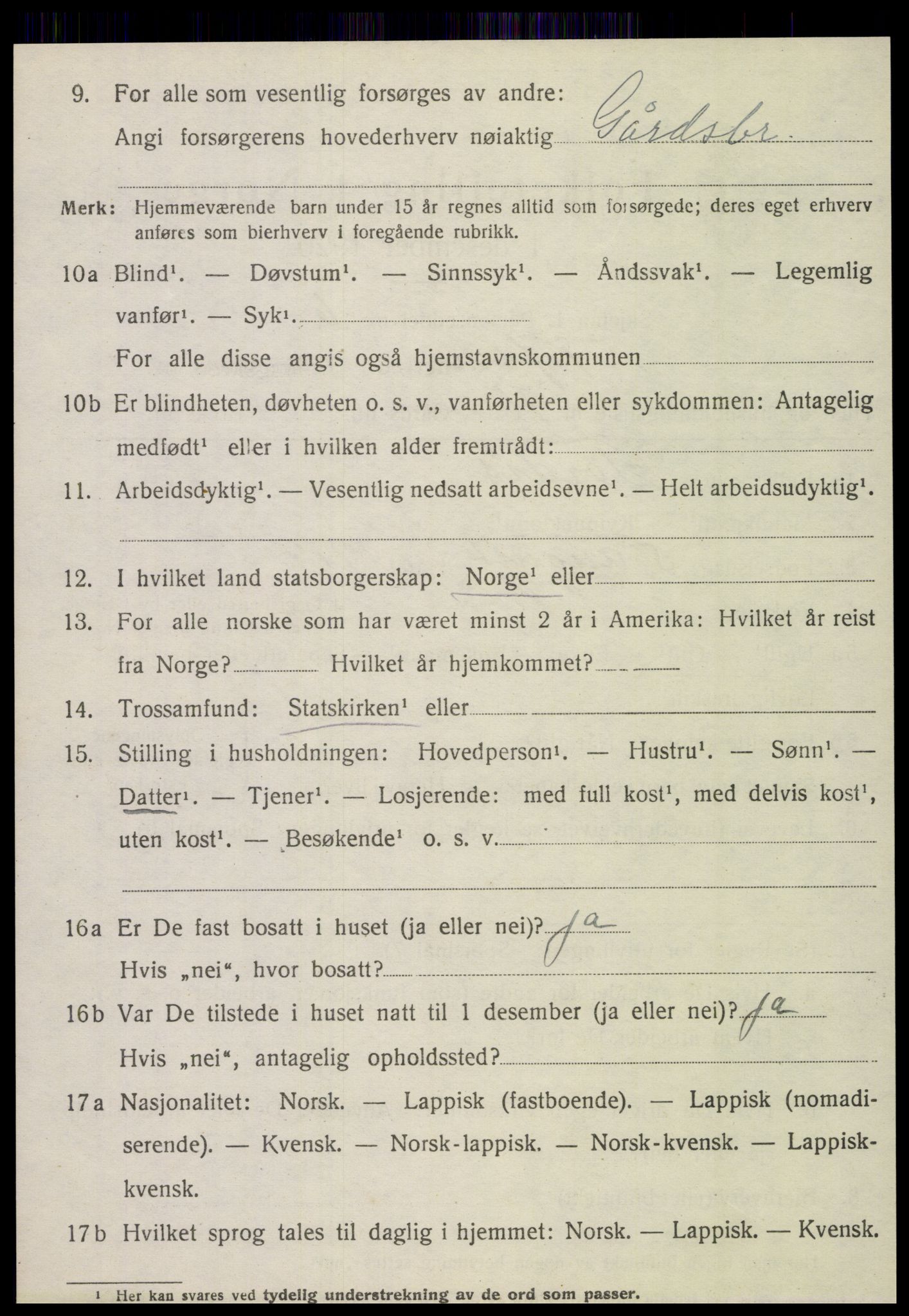 SAT, 1920 census for Vefsn, 1920, p. 9438