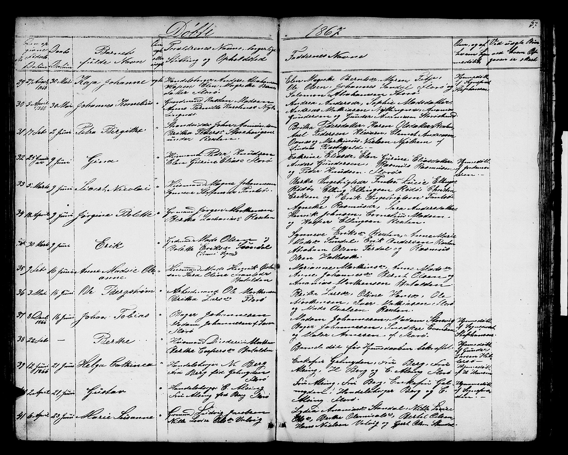 Kinn sokneprestembete, AV/SAB-A-80801/H/Hab/Haba/L0001: Parish register (copy) no. A 1, 1853-1868, p. 67