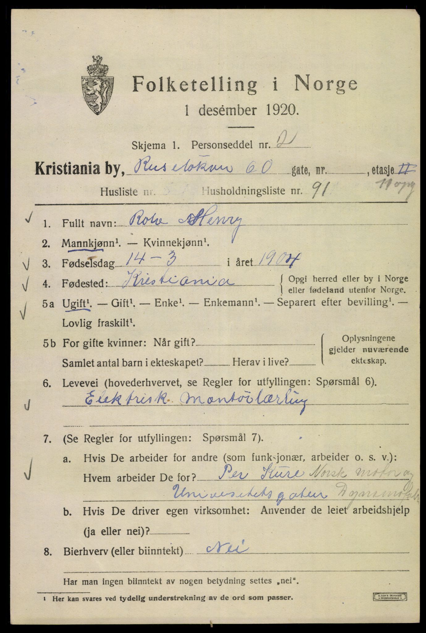 SAO, 1920 census for Kristiania, 1920, p. 473253