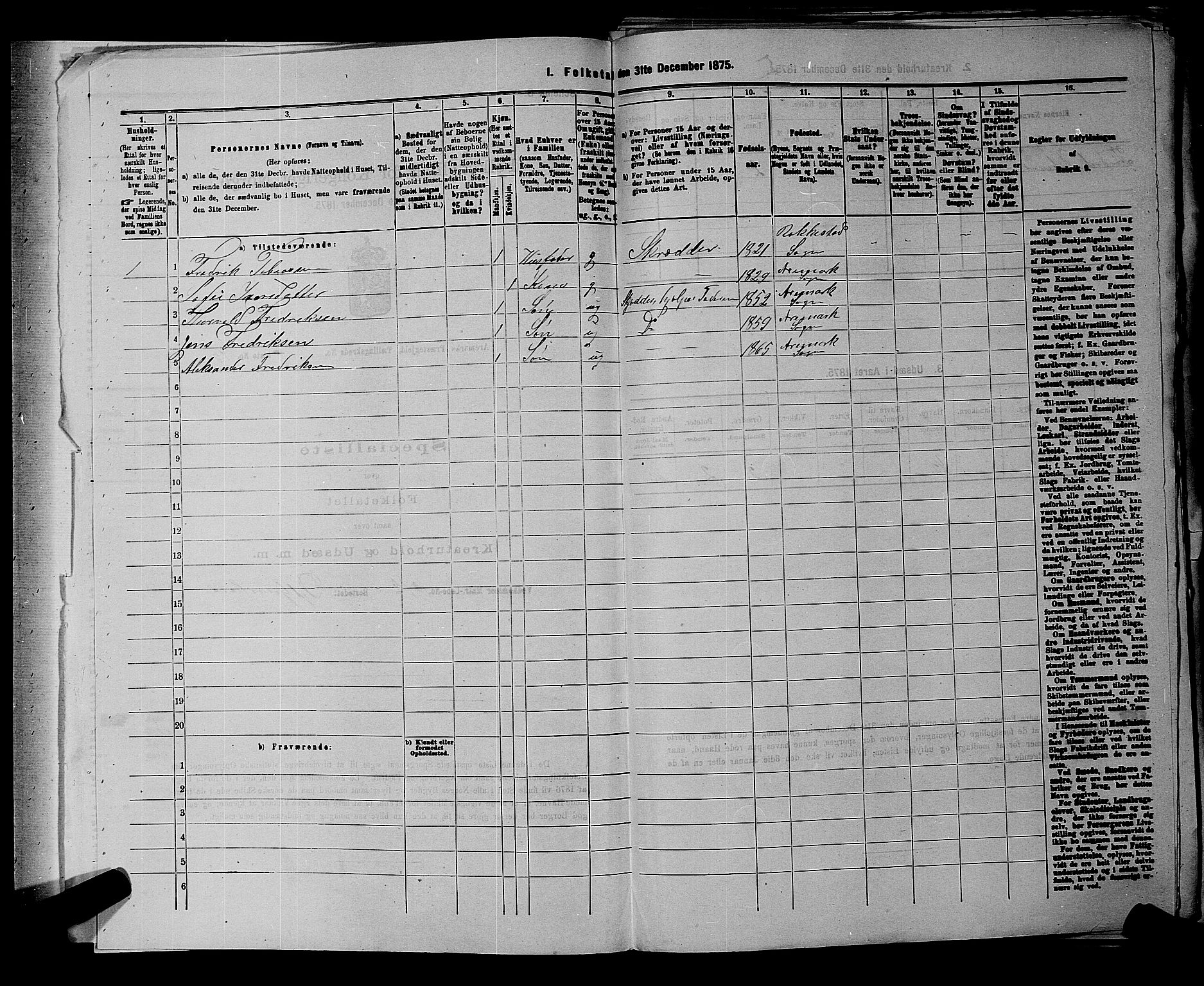 RA, 1875 census for 0118P Aremark, 1875, p. 34