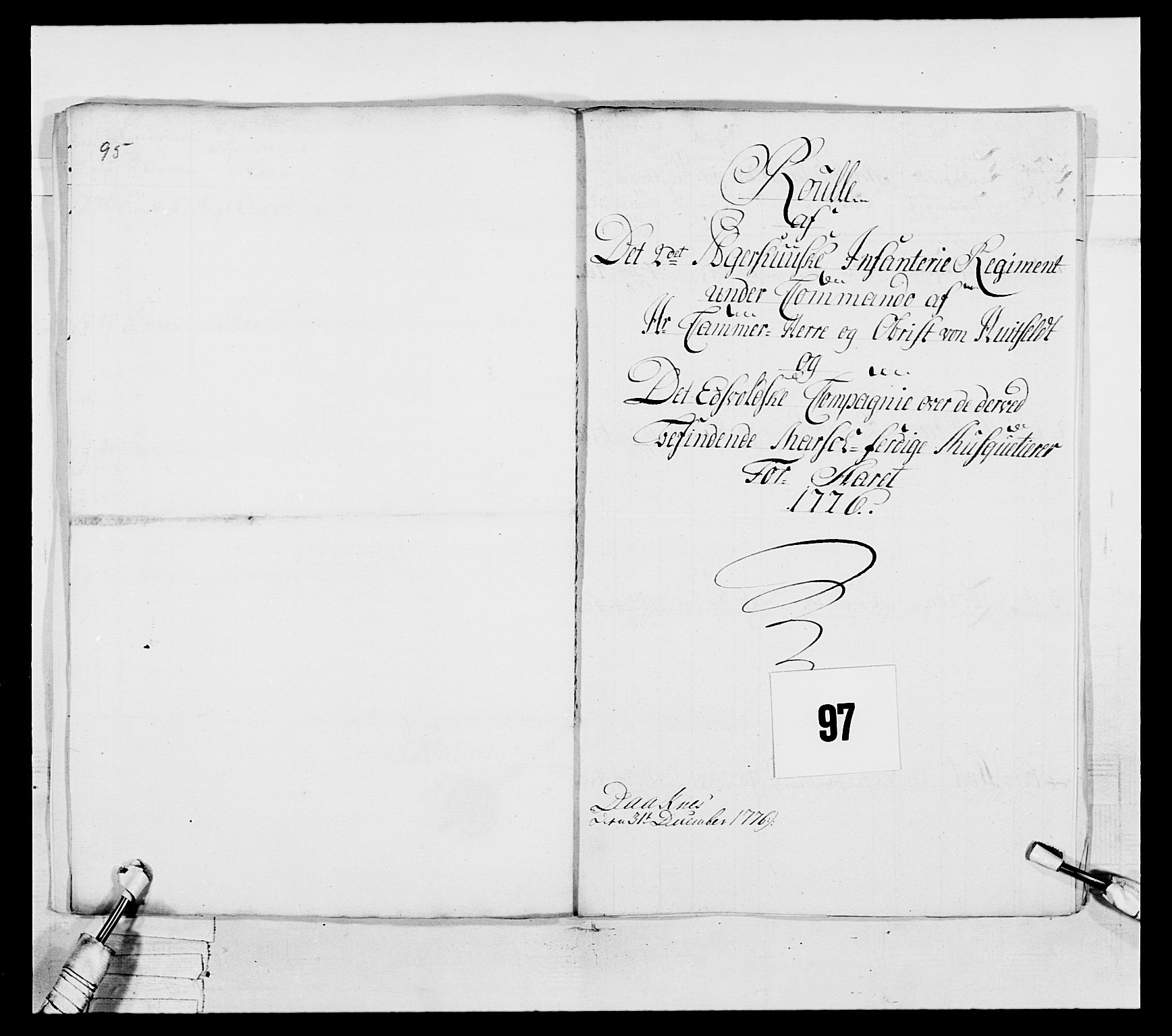 Generalitets- og kommissariatskollegiet, Det kongelige norske kommissariatskollegium, RA/EA-5420/E/Eh/L0043a: 2. Akershusiske nasjonale infanteriregiment, 1767-1778, p. 609