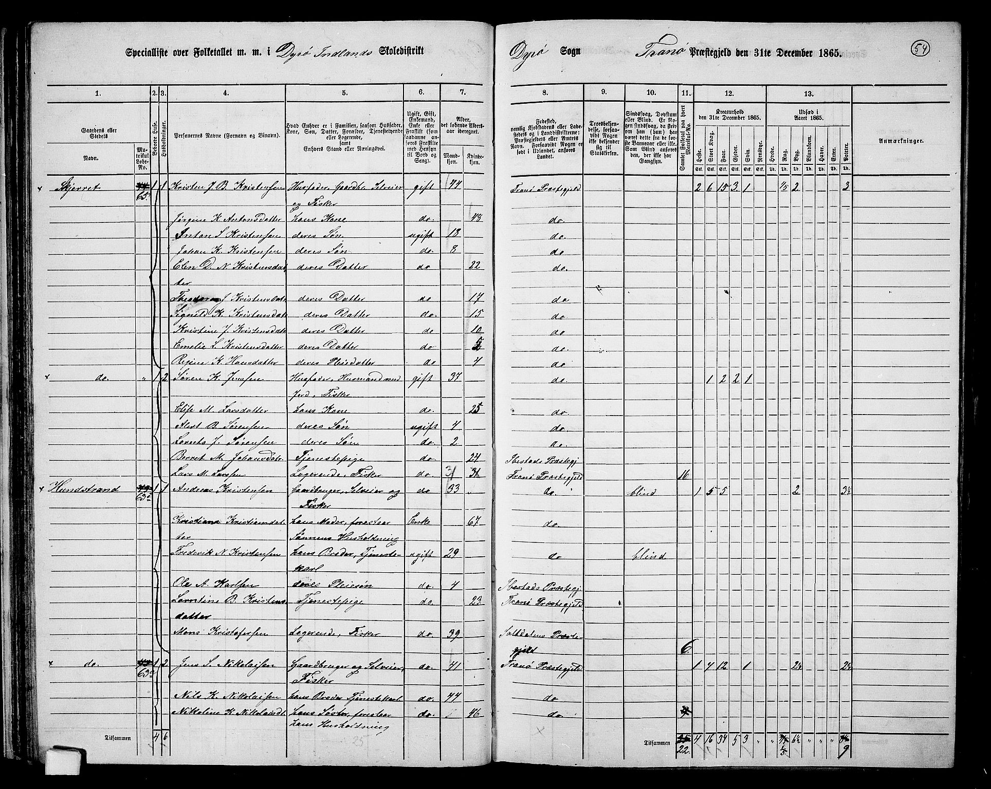 RA, 1865 census for Tranøy, 1865, p. 48