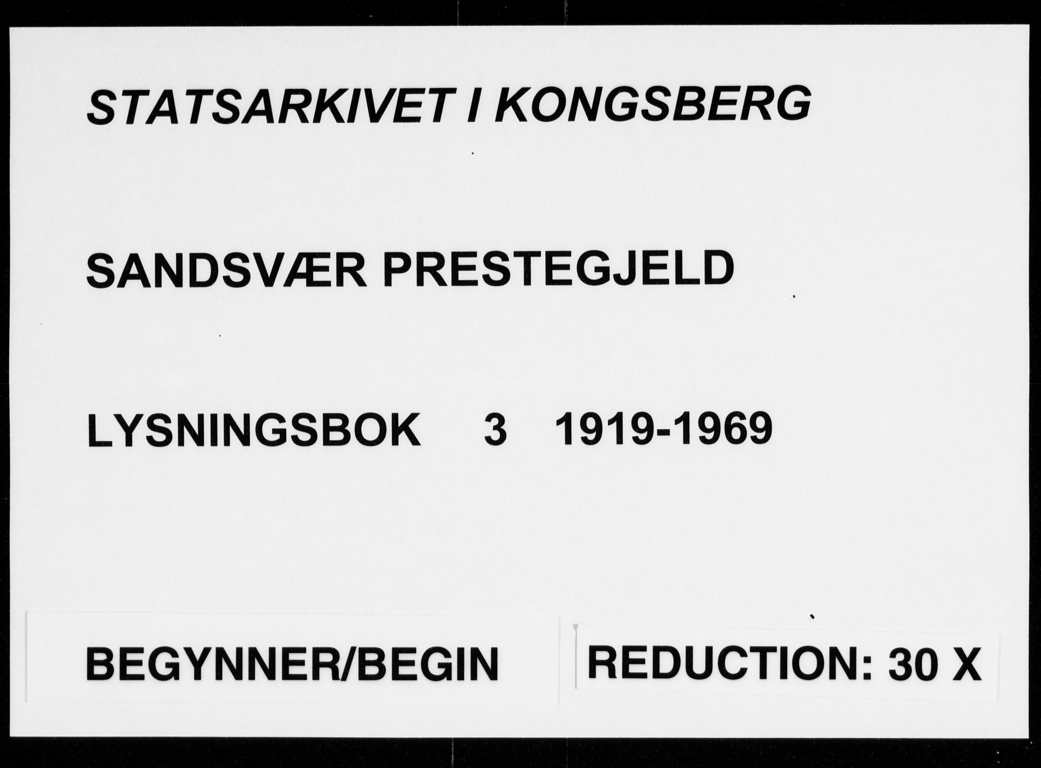 Sandsvær kirkebøker, AV/SAKO-A-244/H/Ha/L0003: Banns register no. 3, 1919-1969