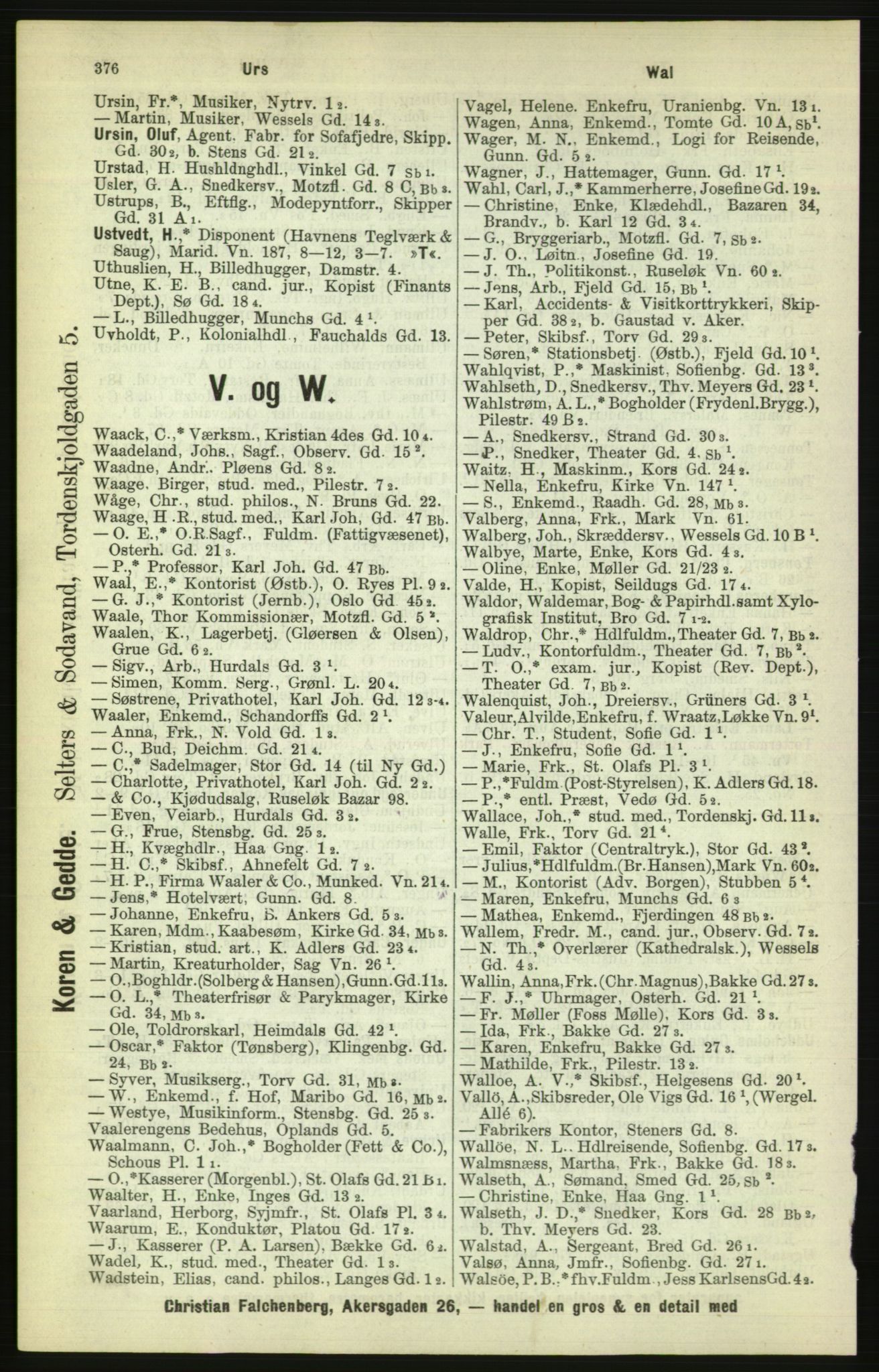 Kristiania/Oslo adressebok, PUBL/-, 1886, p. 376