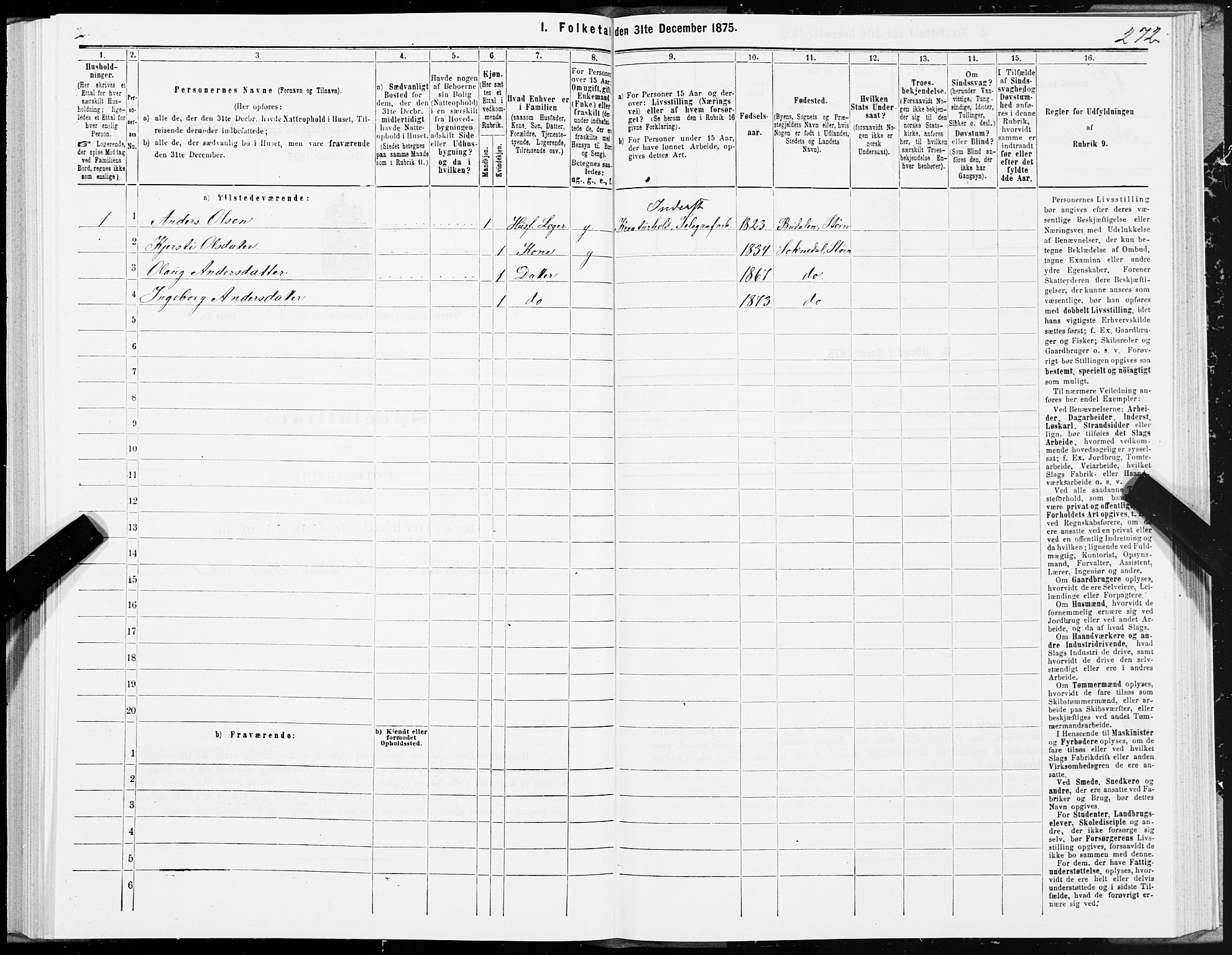 SAT, 1875 census for 1648P Støren, 1875, p. 8272