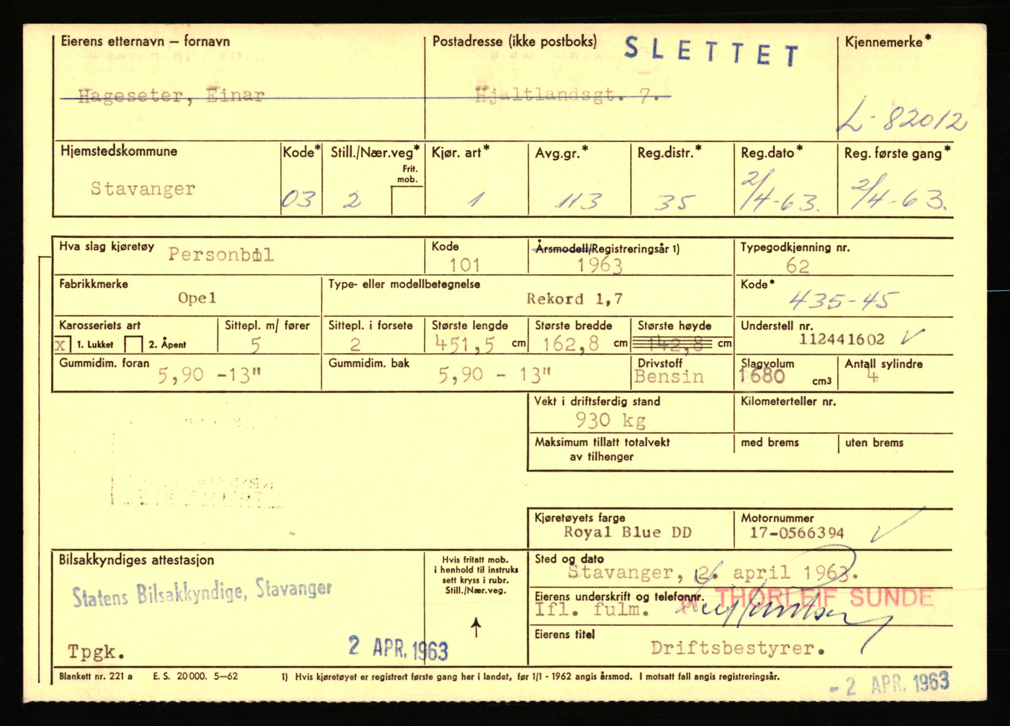 Stavanger trafikkstasjon, AV/SAST-A-101942/0/F/L0071: L-80500 - L-82199, 1930-1971, p. 2479