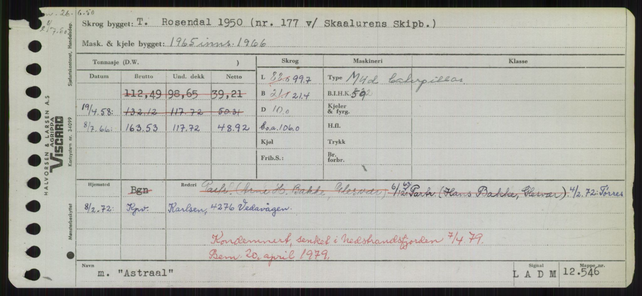 Sjøfartsdirektoratet med forløpere, Skipsmålingen, RA/S-1627/H/Hd/L0002: Fartøy, Apa-Axe, p. 341