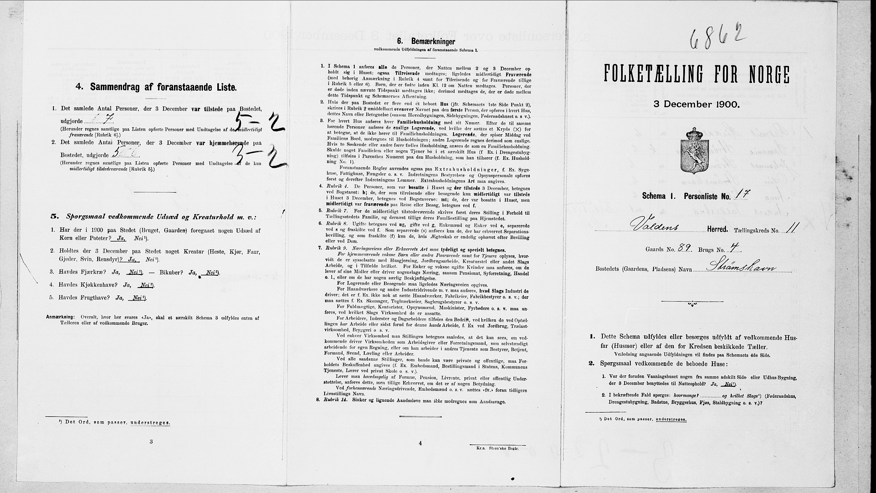 SAT, 1900 census for Volda, 1900, p. 951