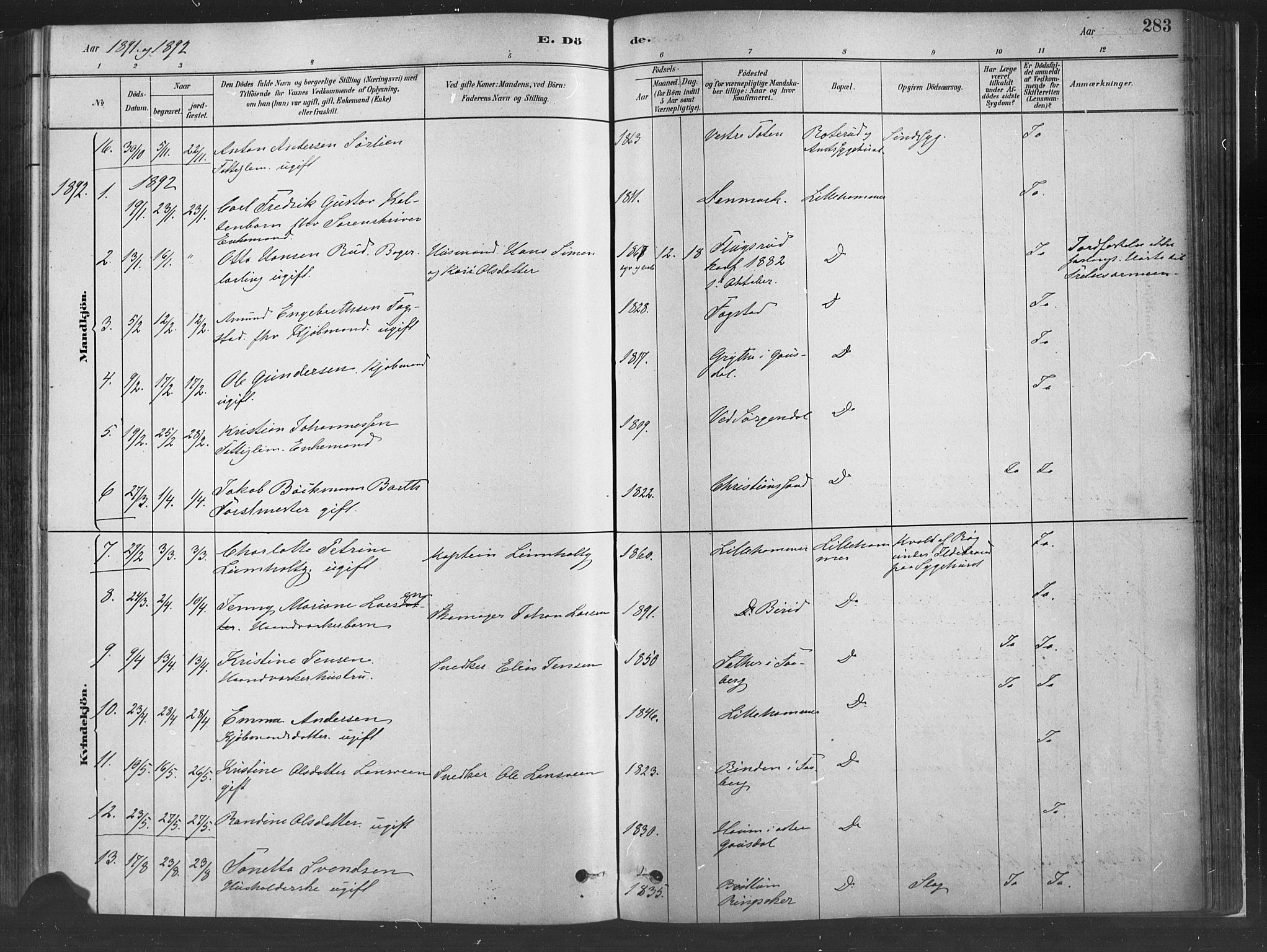 Fåberg prestekontor, SAH/PREST-086/H/Ha/Haa/L0010: Parish register (official) no. 10, 1879-1900, p. 283