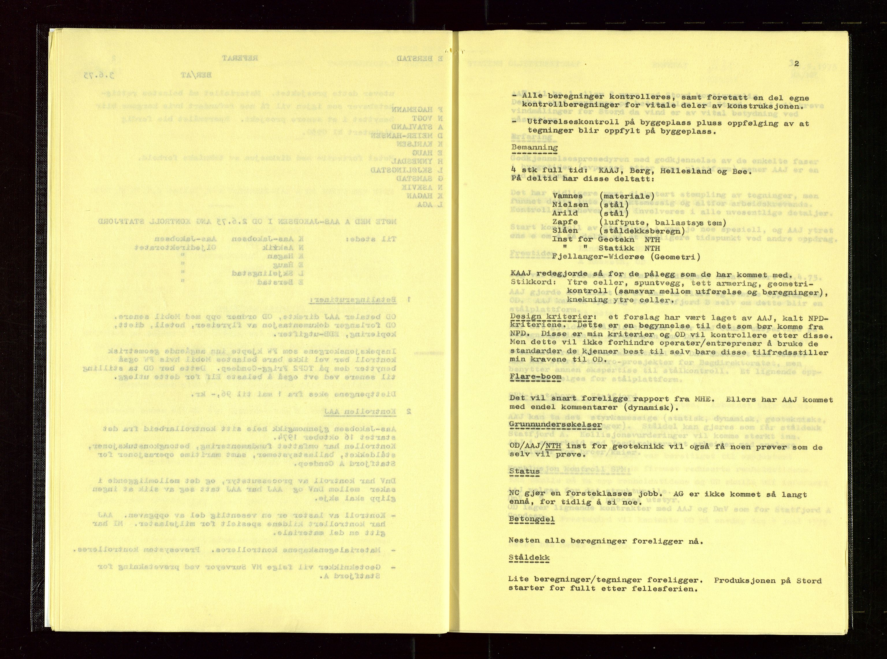 Oljedirektoratet, AV/SAST-A-101366/Aa/L0004: Referatprotokoller, 1975