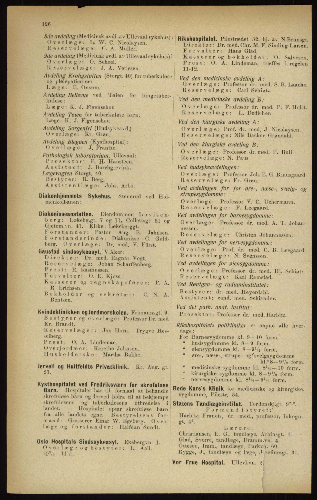 Kristiania/Oslo adressebok, PUBL/-, 1916, p. 126