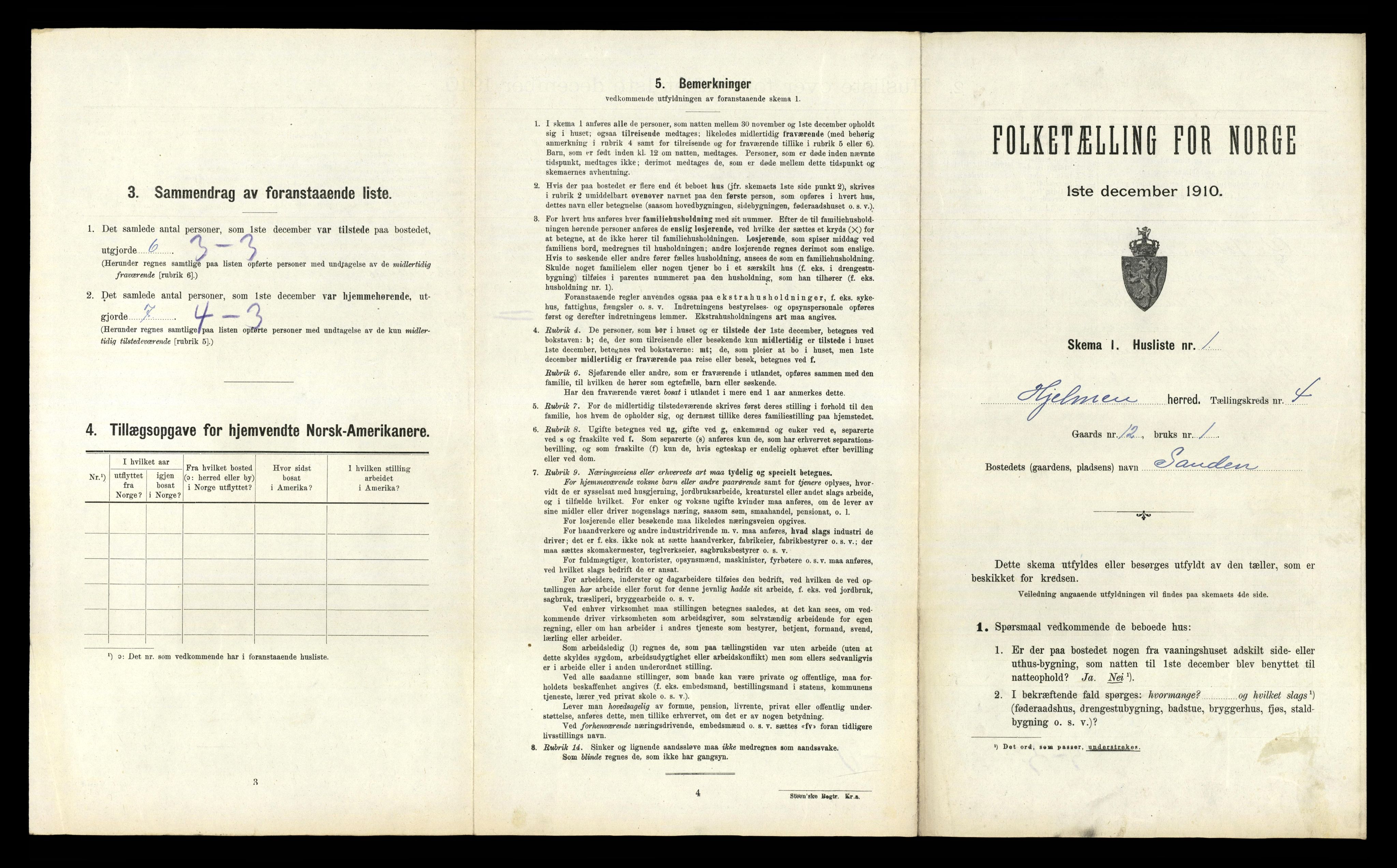 RA, 1910 census for Hjelme, 1910, p. 318