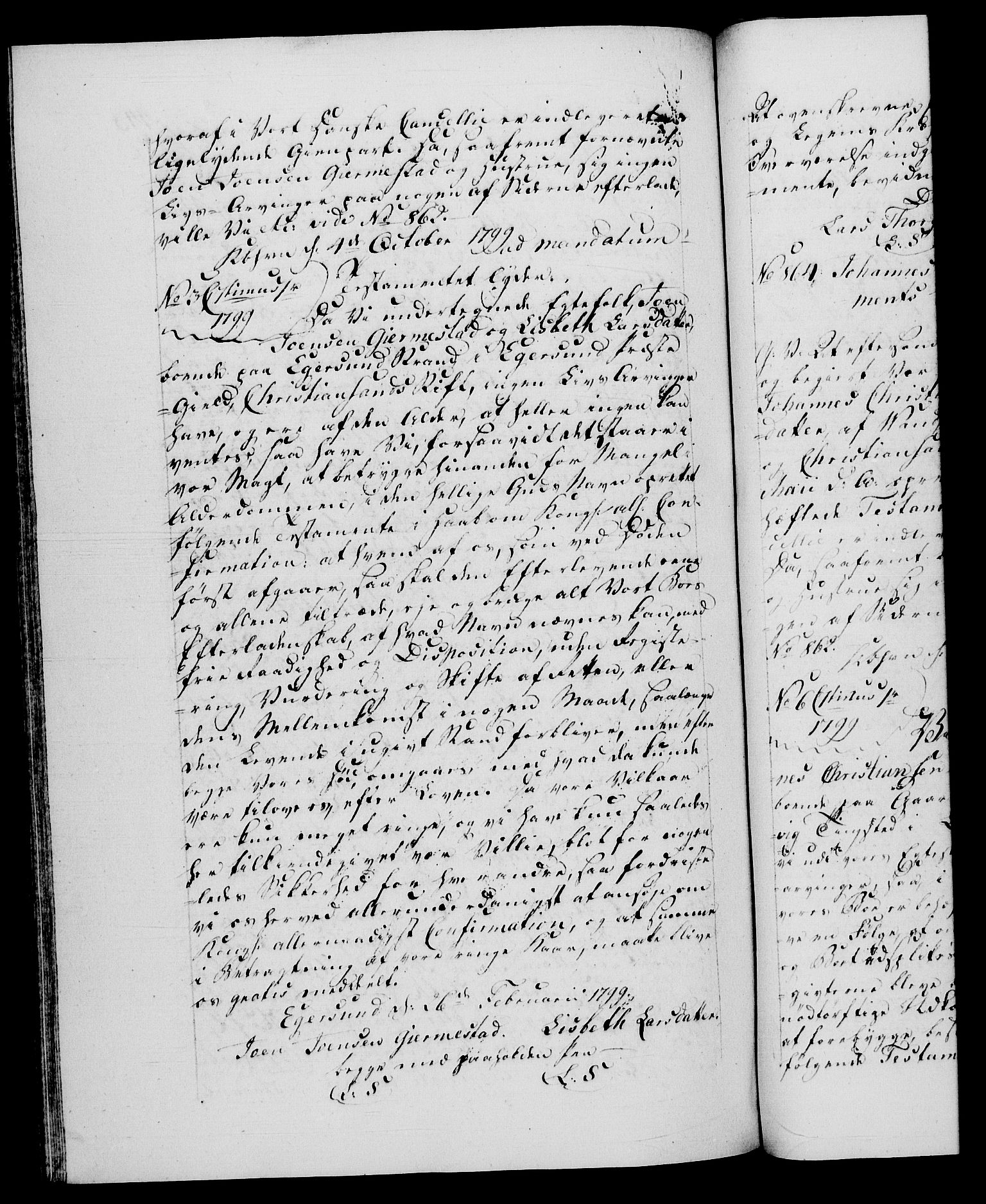 Danske Kanselli 1572-1799, AV/RA-EA-3023/F/Fc/Fca/Fcaa/L0059: Norske registre, 1799, p. 443b