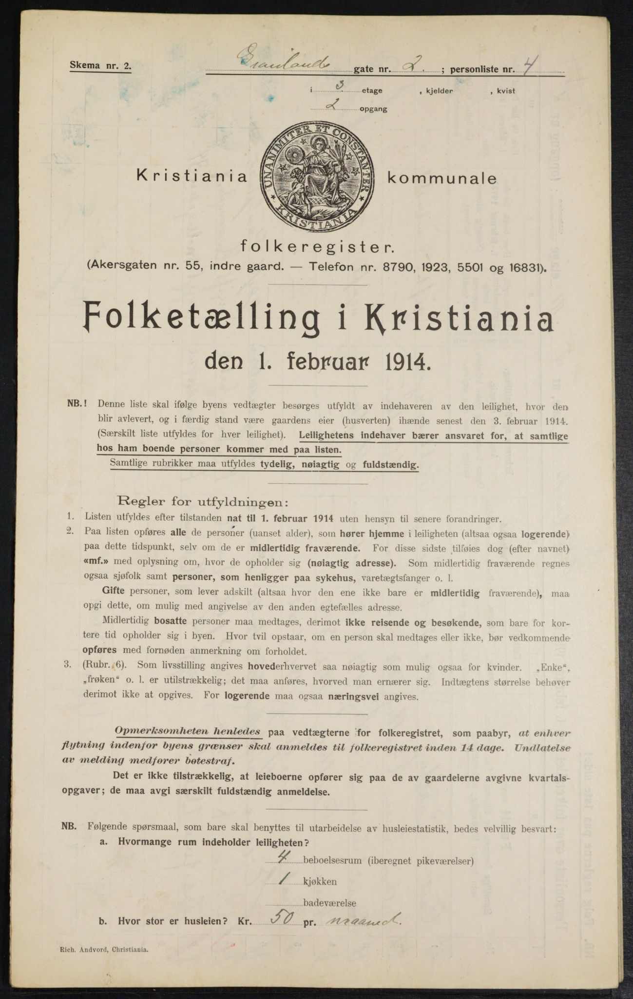 OBA, Municipal Census 1914 for Kristiania, 1914, p. 31258