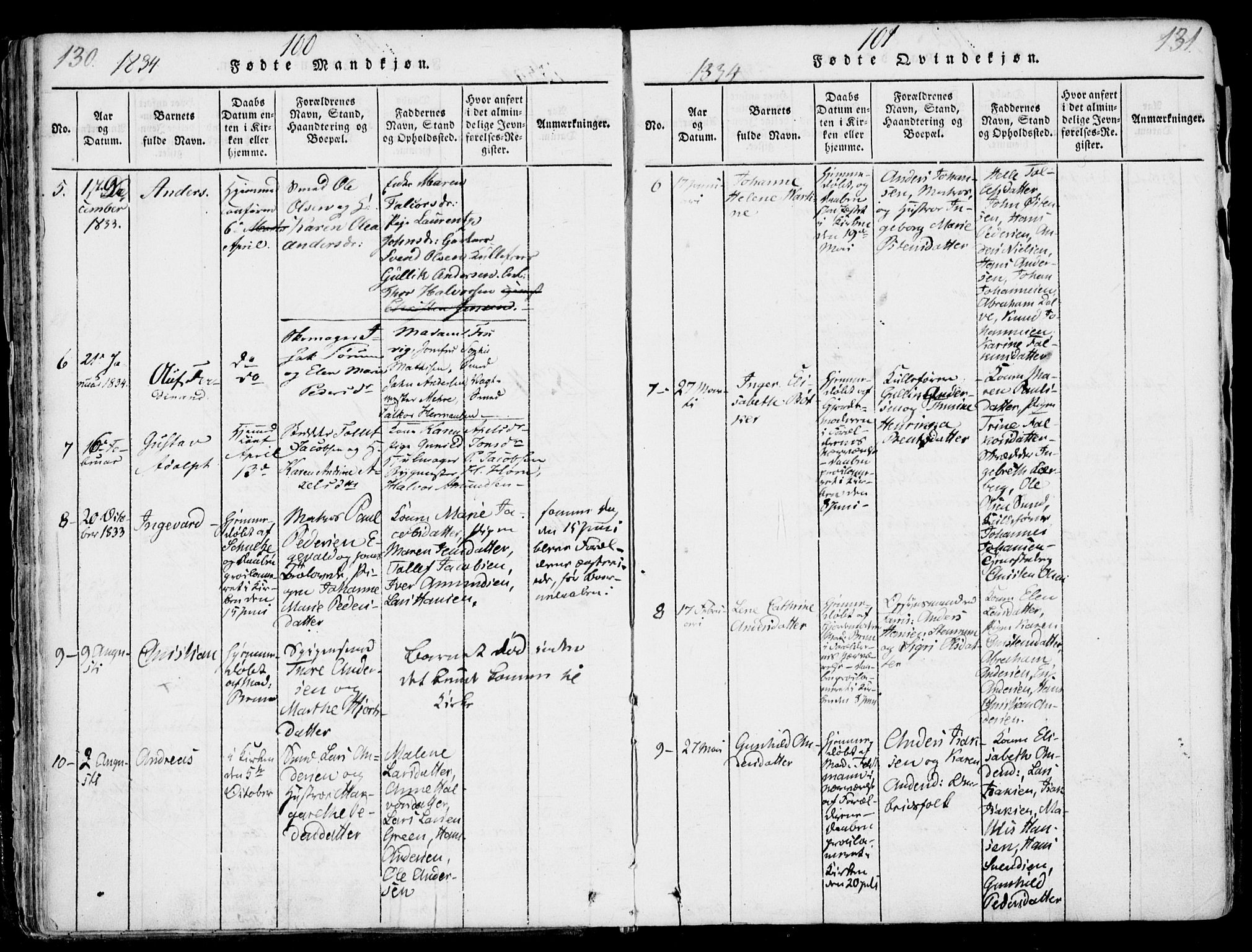 Larvik kirkebøker, AV/SAKO-A-352/F/Fb/L0002: Parish register (official) no. II 2, 1818-1842, p. 130-131