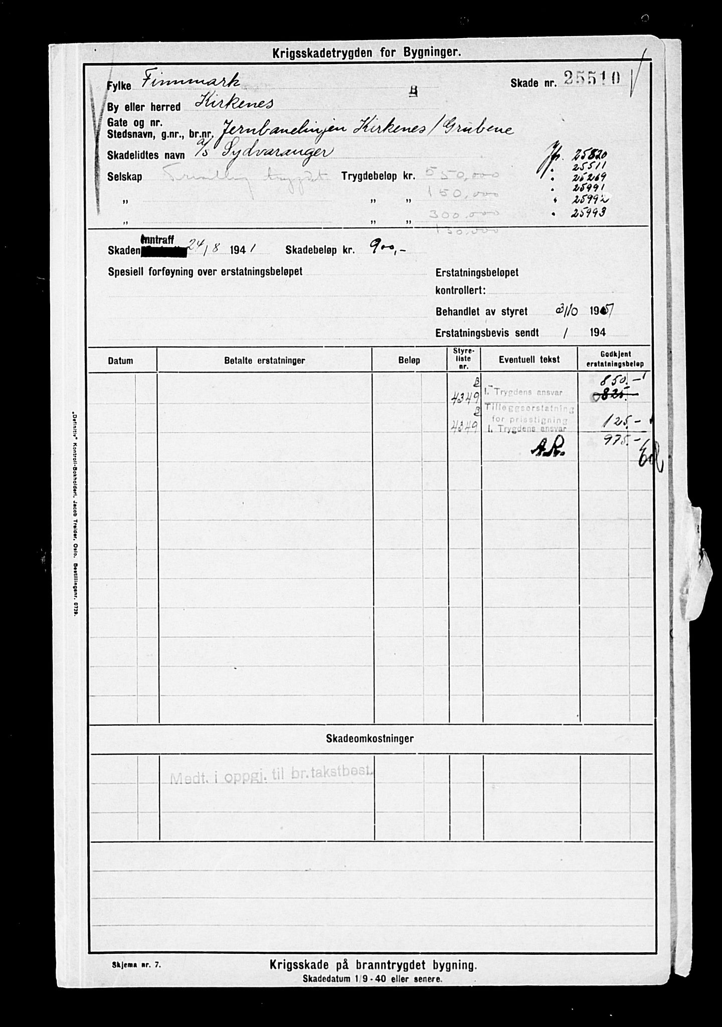 Krigsskadetrygdene for bygninger og løsøre, AV/RA-S-1548/V/L0014: --, 1940-1945, p. 48