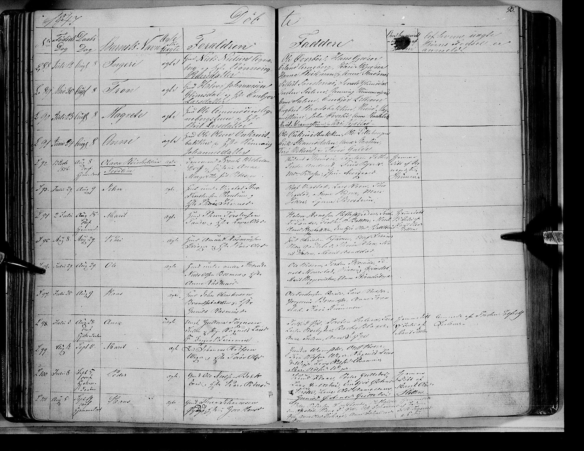 Lom prestekontor, AV/SAH-PREST-070/K/L0006: Parish register (official) no. 6A, 1837-1863, p. 95