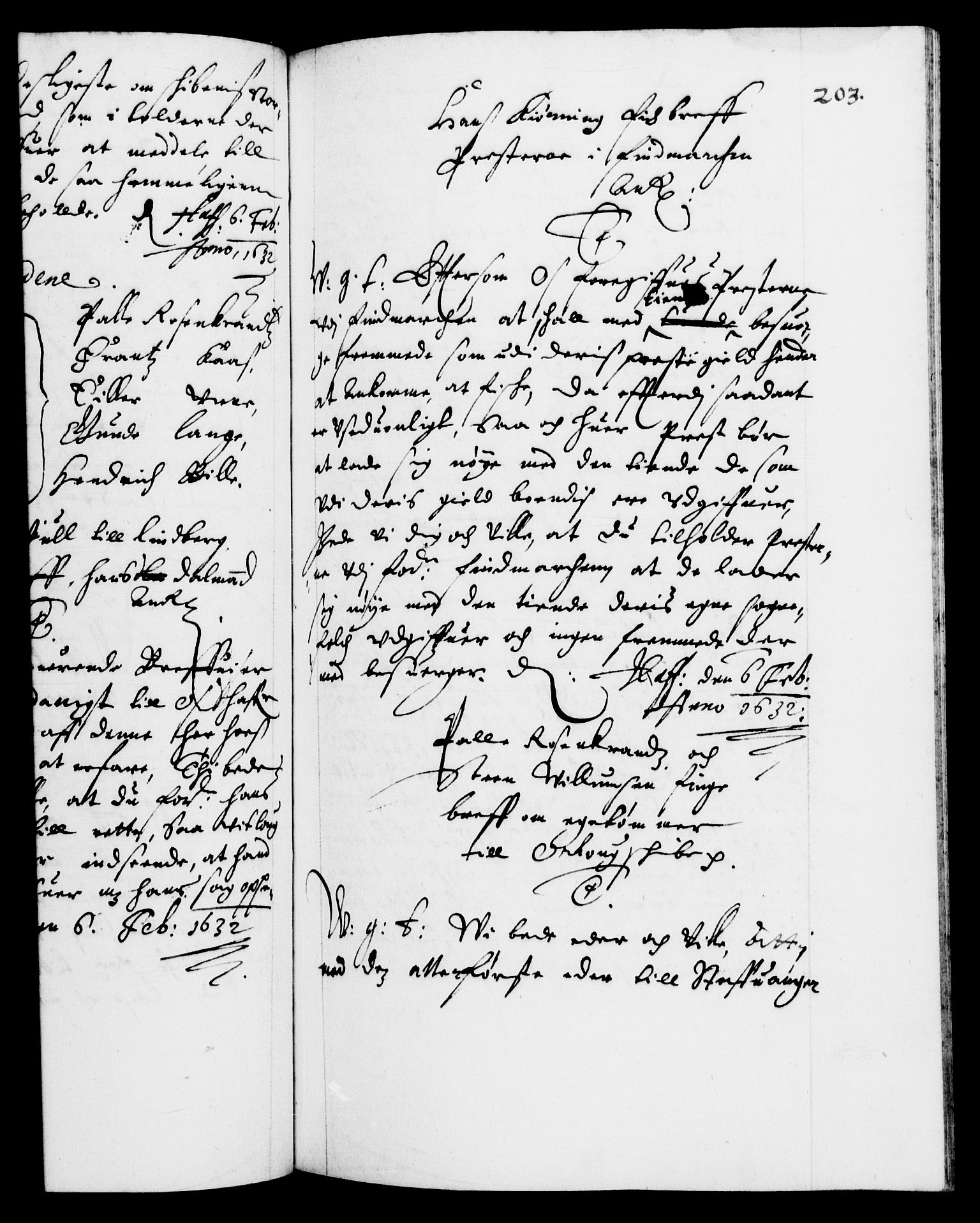 Danske Kanselli 1572-1799, AV/RA-EA-3023/F/Fc/Fca/Fcab/L0005: Norske tegnelser (mikrofilm), 1628-1633, p. 203a