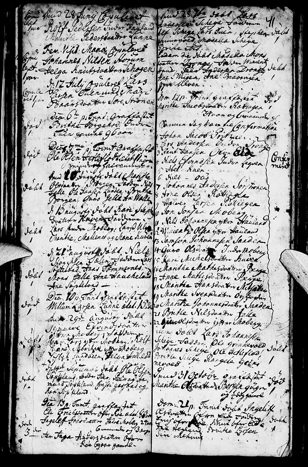 Os sokneprestembete, SAB/A-99929: Parish register (official) no. A 2, 1723-1758, p. 41