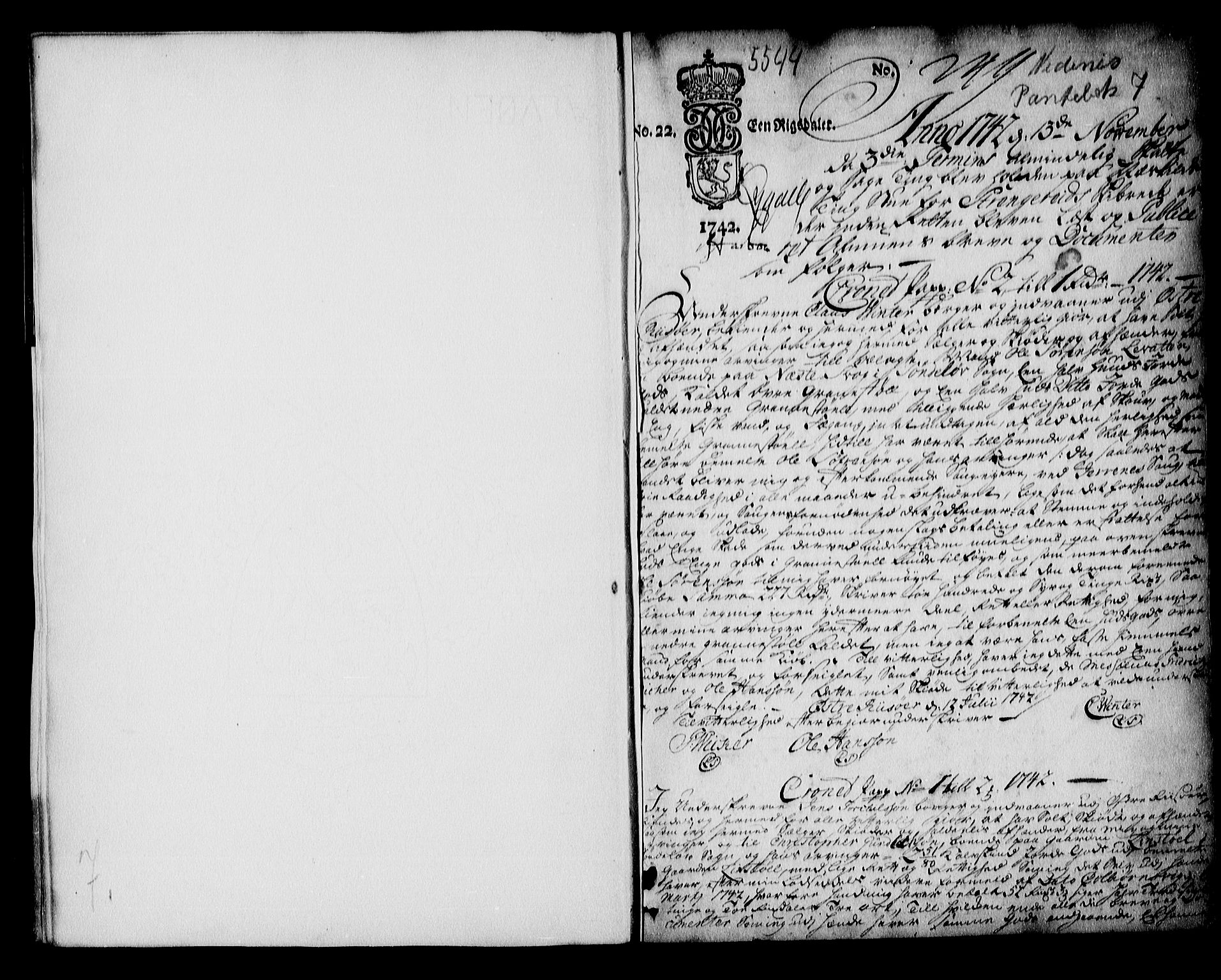 Nedenes sorenskriveri før 1824, SAK/1221-0007/G/Gb/L0007: Mortgage book no. 7, 1742-1748, p. 1