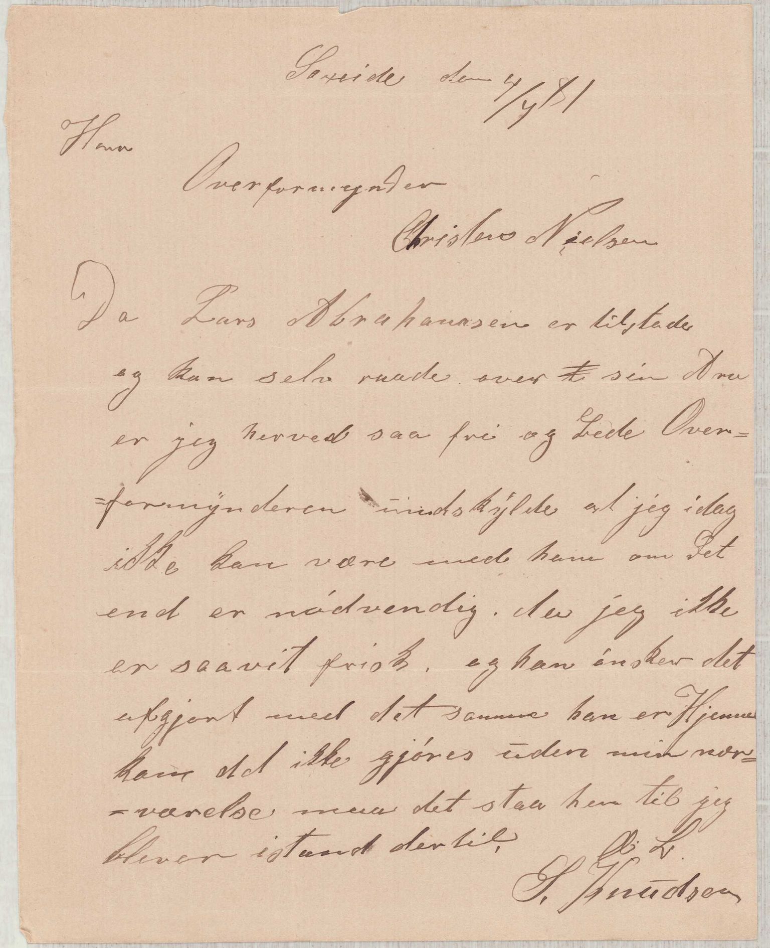 Finnaas kommune. Overformynderiet, IKAH/1218a-812/D/Da/Daa/L0001/0002: Kronologisk ordna korrespondanse / Kronologisk ordna korrespondanse, 1876-1882, p. 126