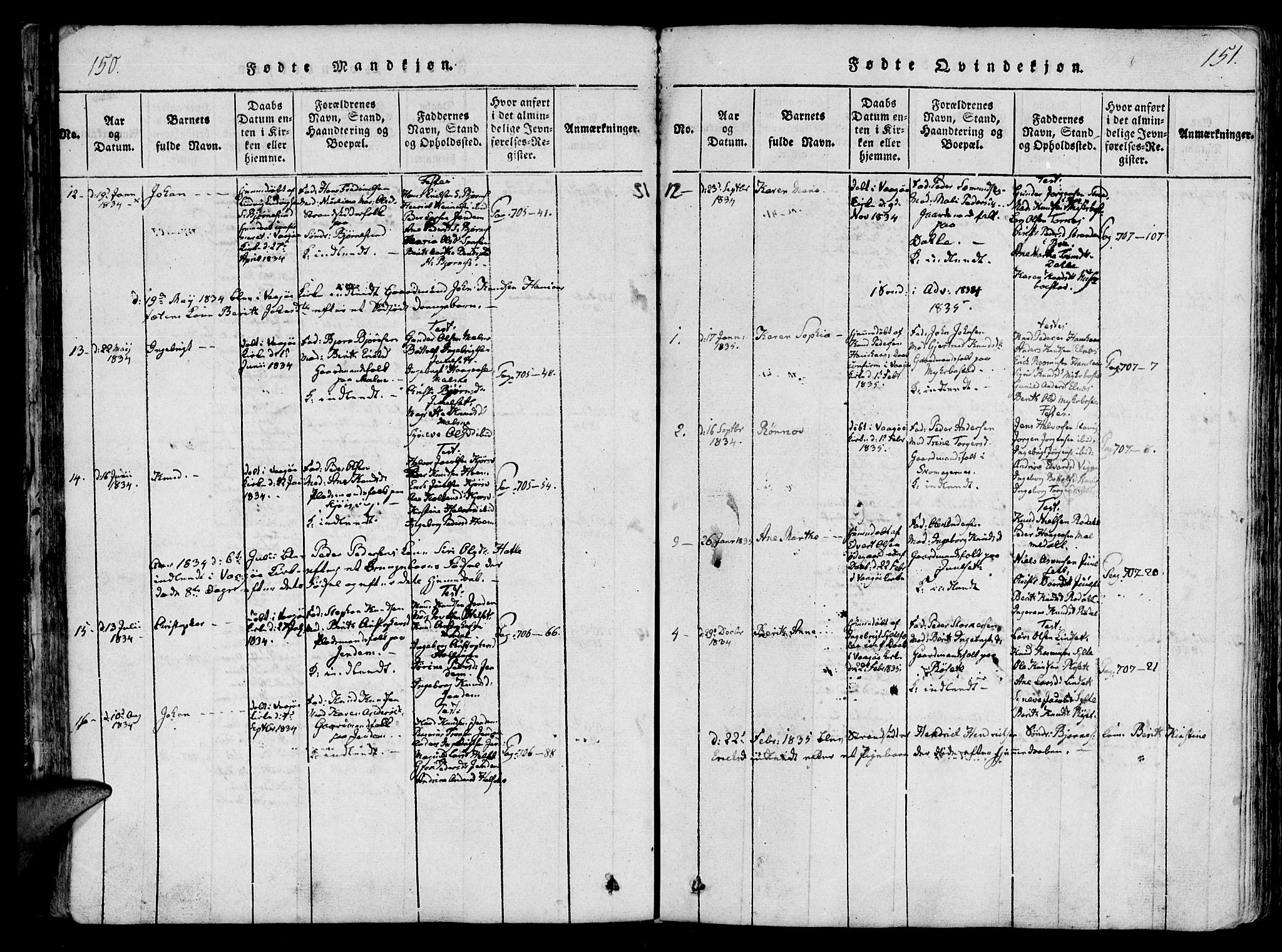 Ministerialprotokoller, klokkerbøker og fødselsregistre - Møre og Romsdal, AV/SAT-A-1454/565/L0747: Parish register (official) no. 565A01, 1817-1844, p. 150-151