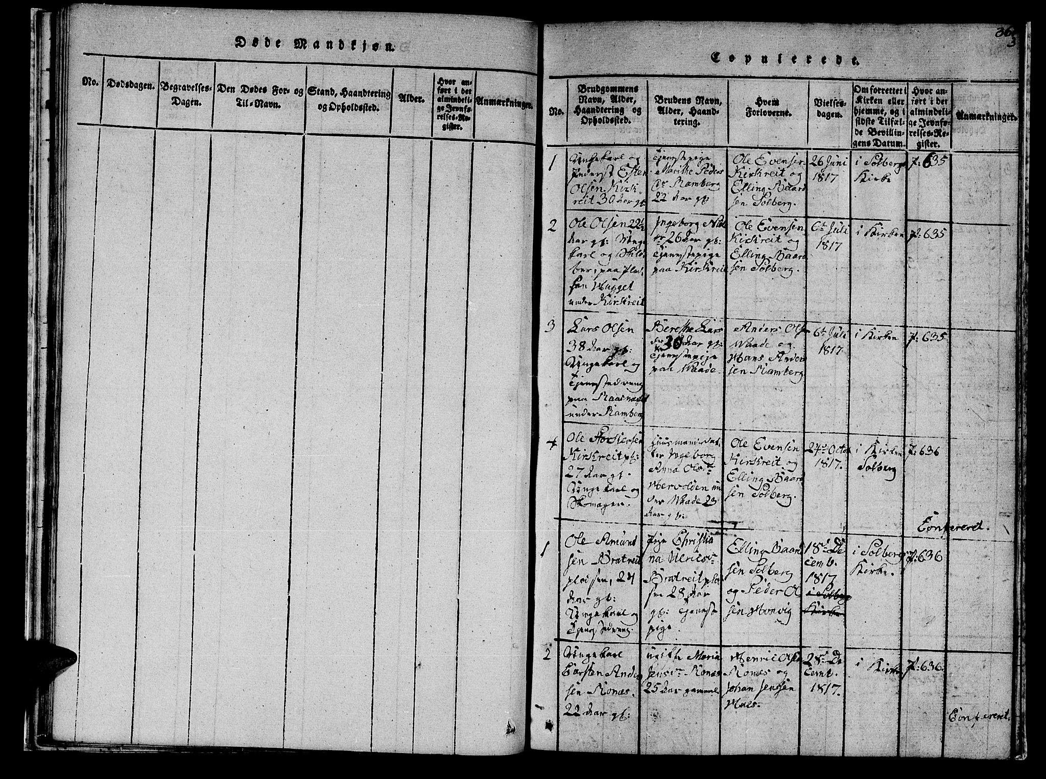 Ministerialprotokoller, klokkerbøker og fødselsregistre - Nord-Trøndelag, AV/SAT-A-1458/745/L0433: Parish register (copy) no. 745C02, 1817-1825, p. 262-263